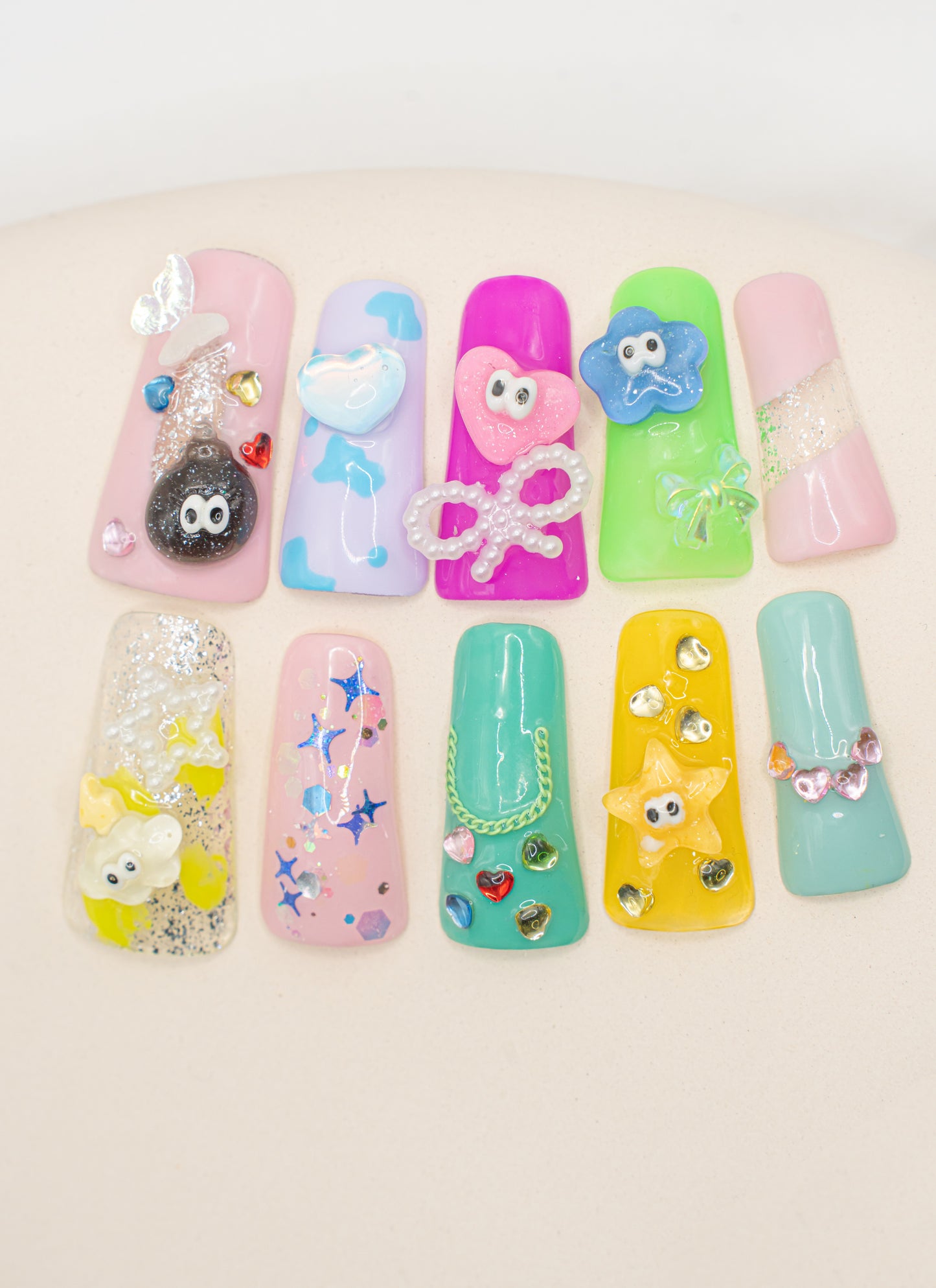 Colorful Charms Duck Nails | Cute 3D Duck Press On False Nails | Kawaii Character Fall Nail Art & Designs