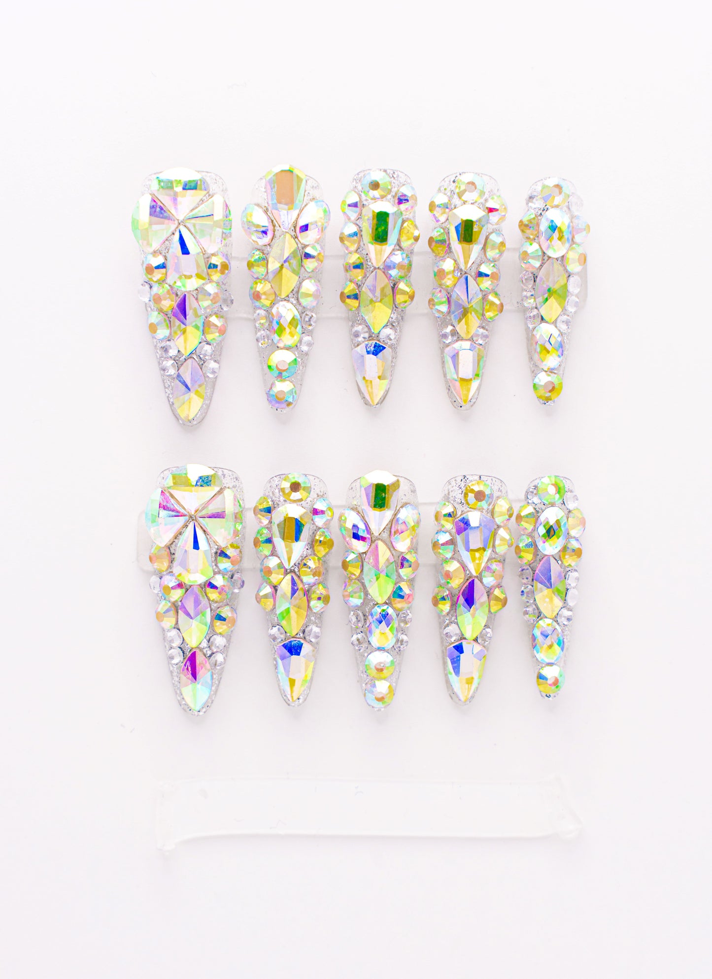 Holographic Stiletto Press-on Nail|Glue Nails|Nail Art|False Nails|Elegant Nails|Summer Sale|Fancy Event Nails|Trendy Nails