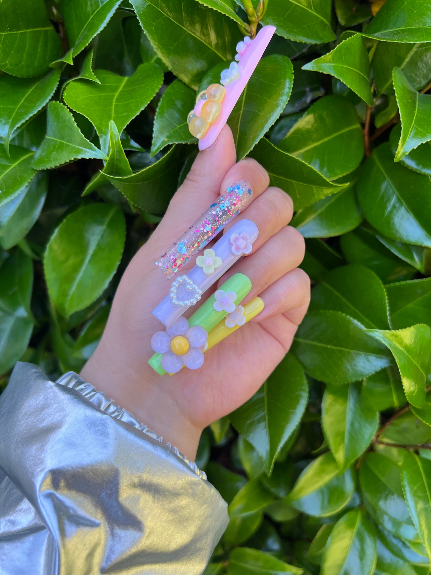 Spring Blooms Press-on Nail|Glue Nails|Nail Art|False Nails|Elegant Nails|Summer Sale|Fancy Event Nails|Trendy Nails