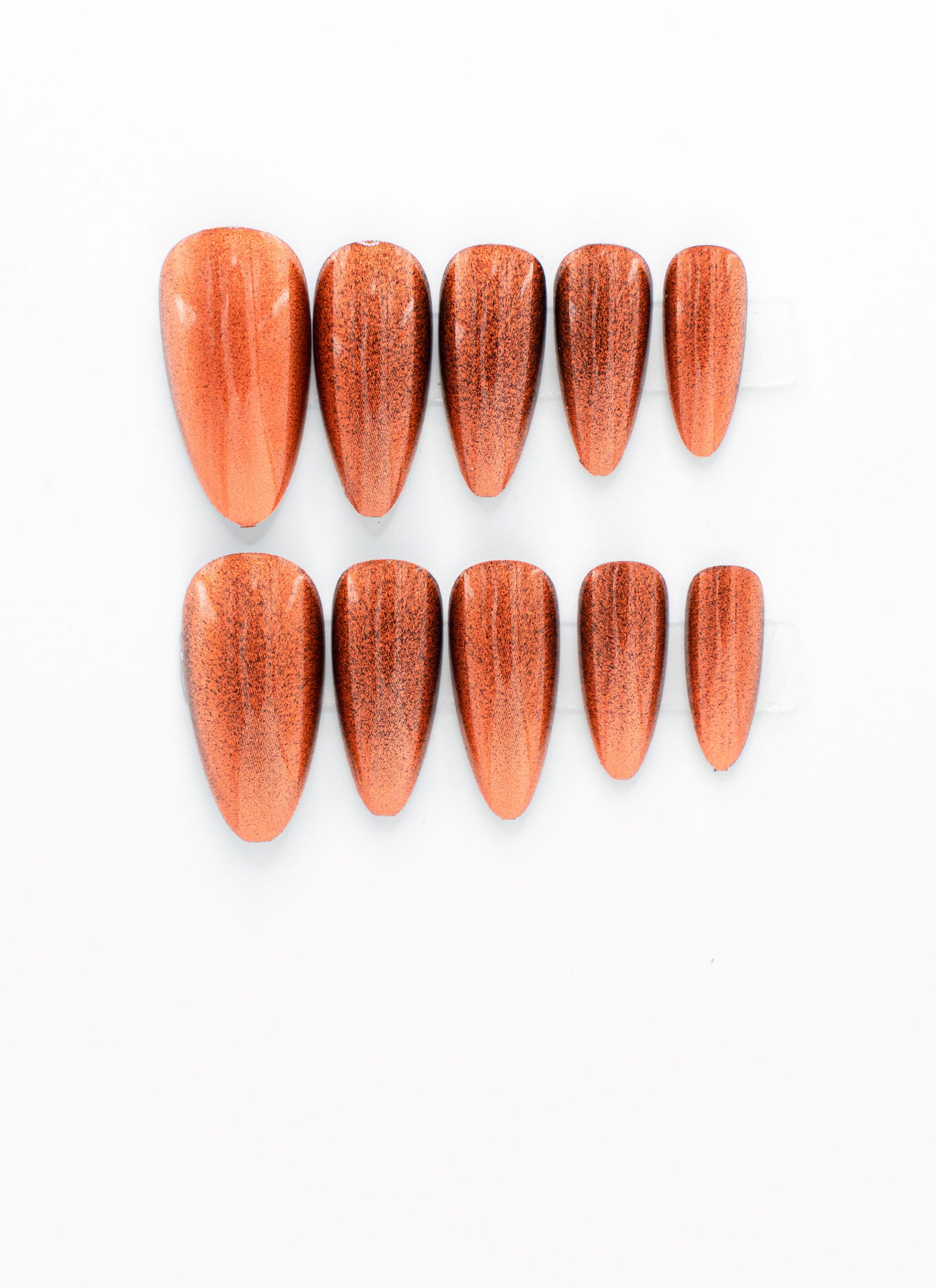 Autumn Copper Sparkle Press-on Nail|Glue Nails|Nail Art|False Nails|Elegant Nails|Summer Sale|Fancy Event Nails|Trendy Nails