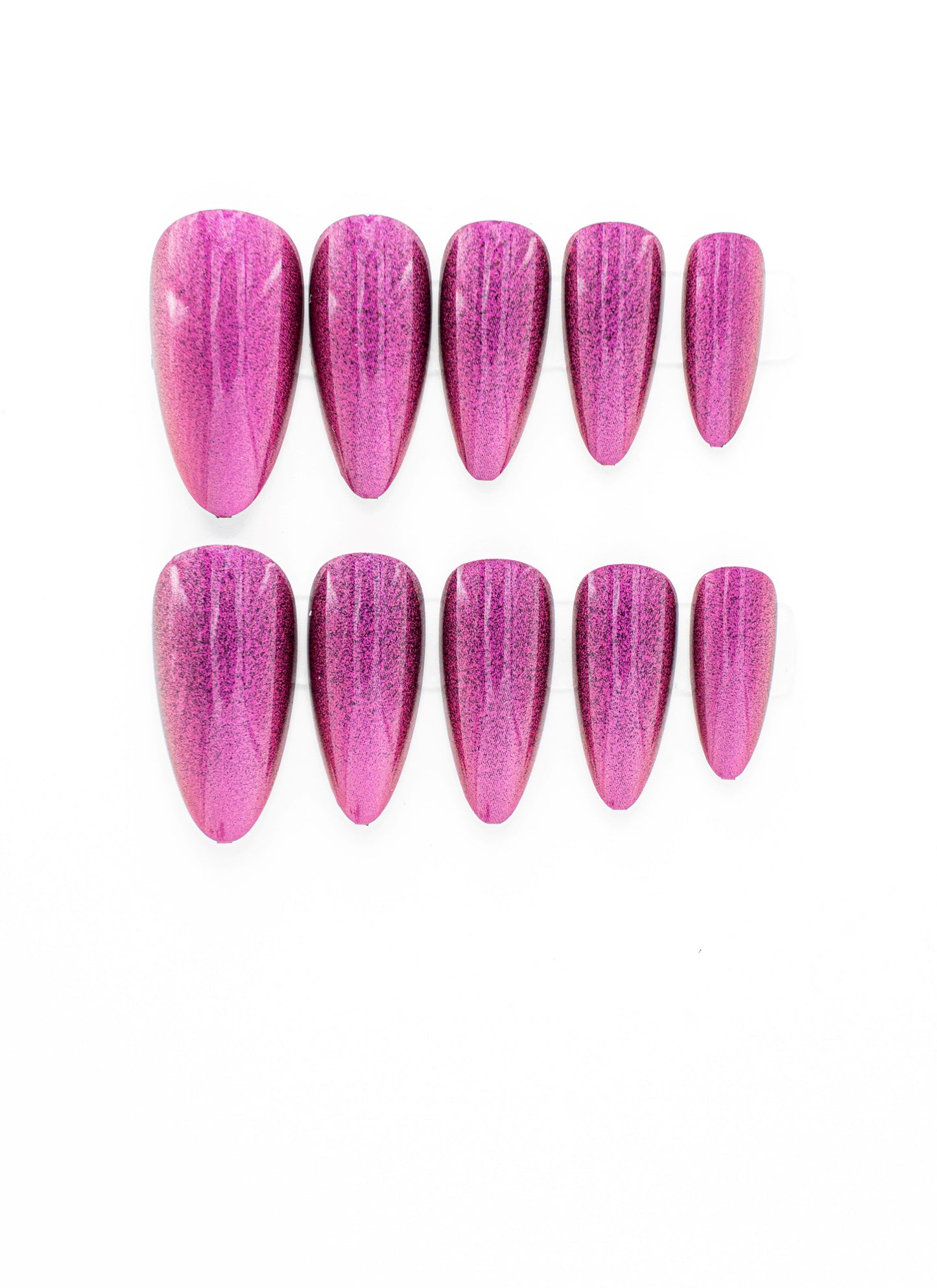 Shimmering Metallic Purple Press-on Nail|100% Handmade Nails|Nail Art|Gift for Her| Mother's Day|Almond Nail|Bling|Event|Party|Wedding