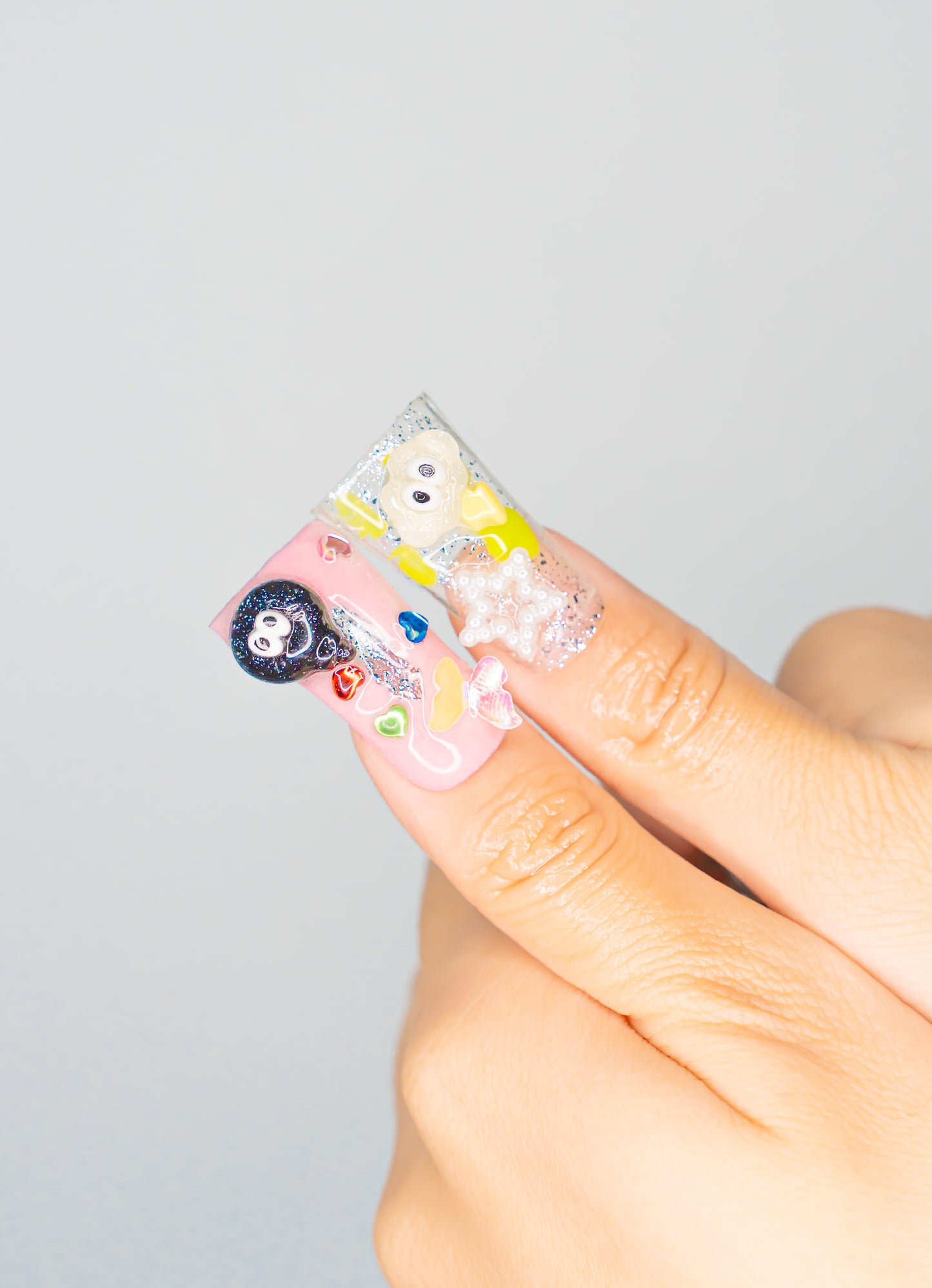 Colorful Charms Duck Nails | Cute 3D Duck Press On False Nails | Kawaii Character Fall Nail Art & Designs