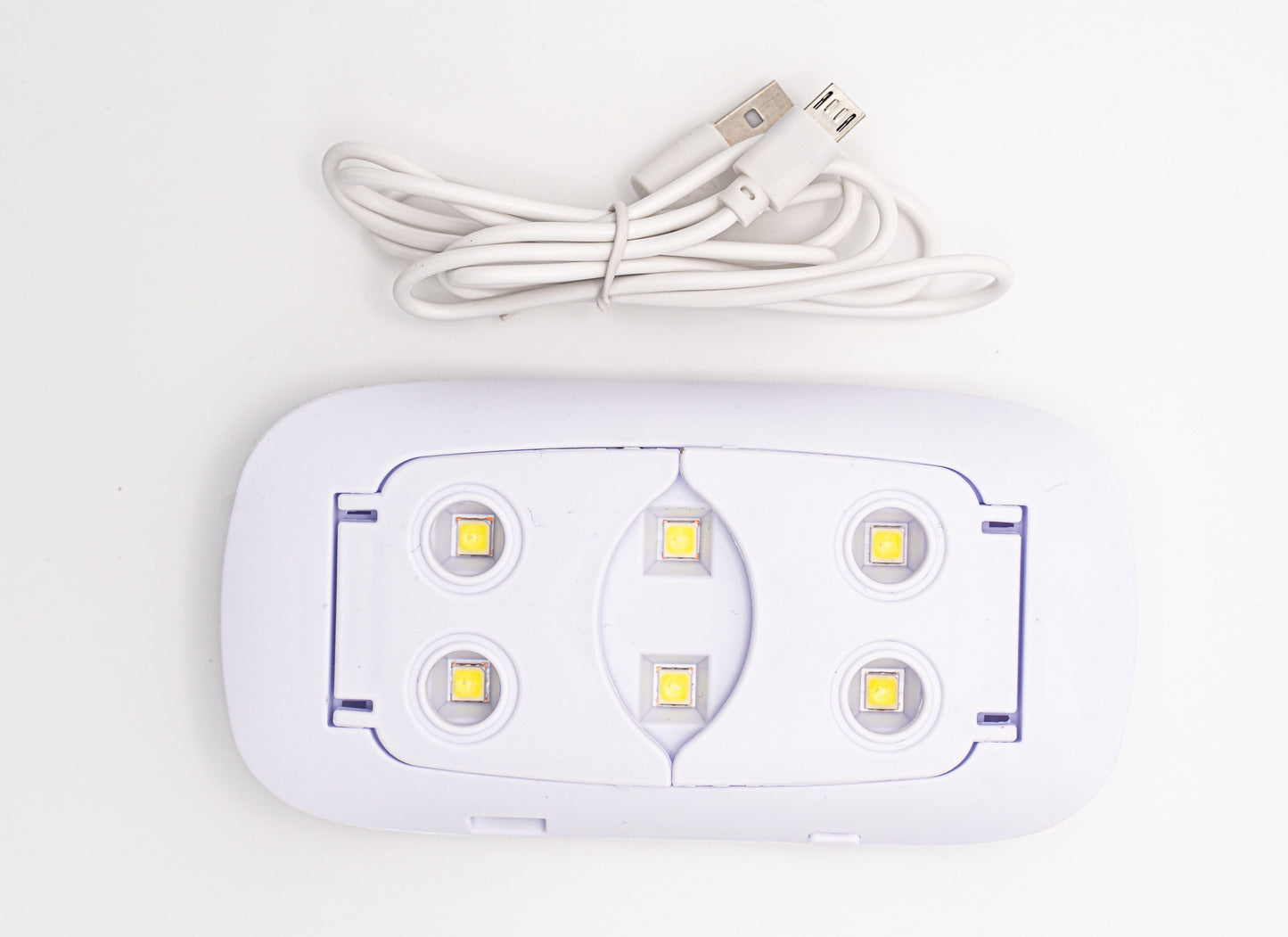 White Mini Portable SUNmini 6W LED/ UV Light Gel Polish Nail Lamp Dryer, Nail Care at Home and On-the-Go, Cure Gel Nails, Pretty Fab Nails