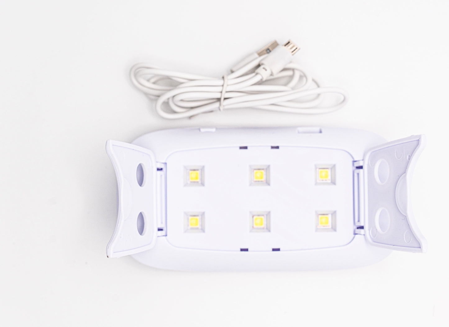 White Mini Portable SUNmini 6W LED/ UV Light Gel Polish Nail Lamp Dryer, Nail Care at Home and On-the-Go, Cure Gel Nails, Pretty Fab Nails