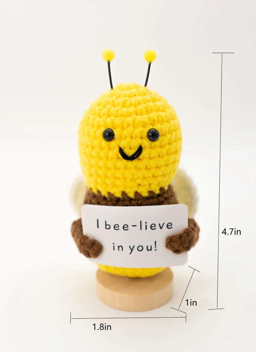 Positive Crochet Carrot Bee Potato Gift, Funny Office Decor, Mental Health Gift, Encouraging Gag Gift, Handmade Emotional Support Gift
