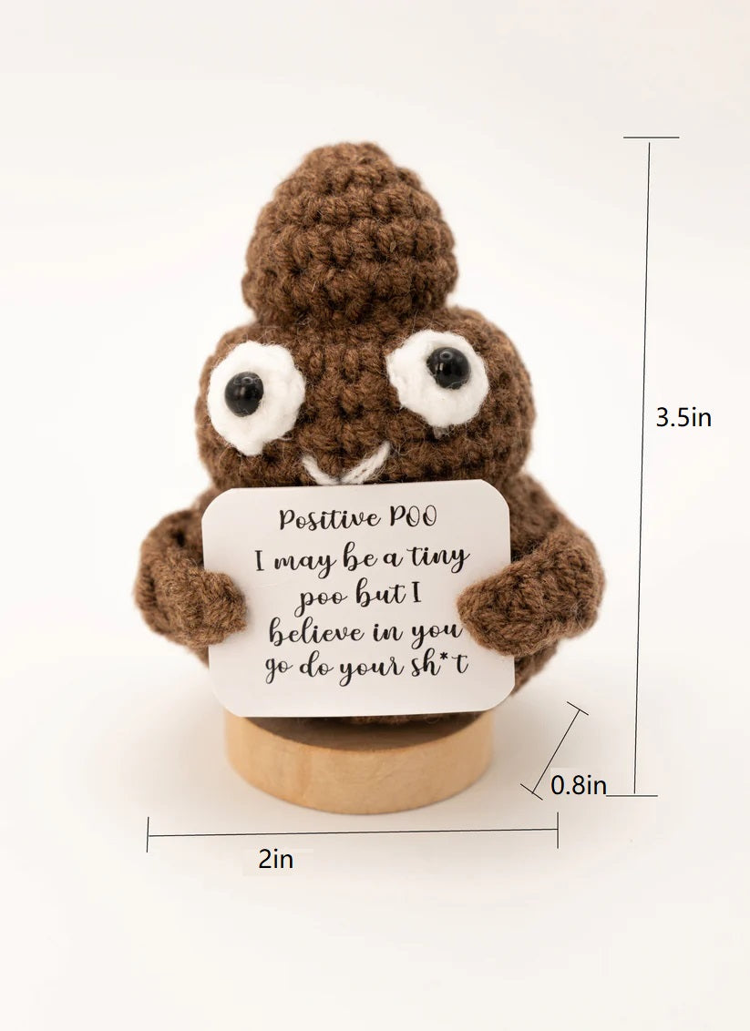 Cute Handmade Positive Crochet Potato with Stand, Positive Desk Buddies, Handmade Cute Pick-Me-Up Gift, Mental Health Support Gag Gift