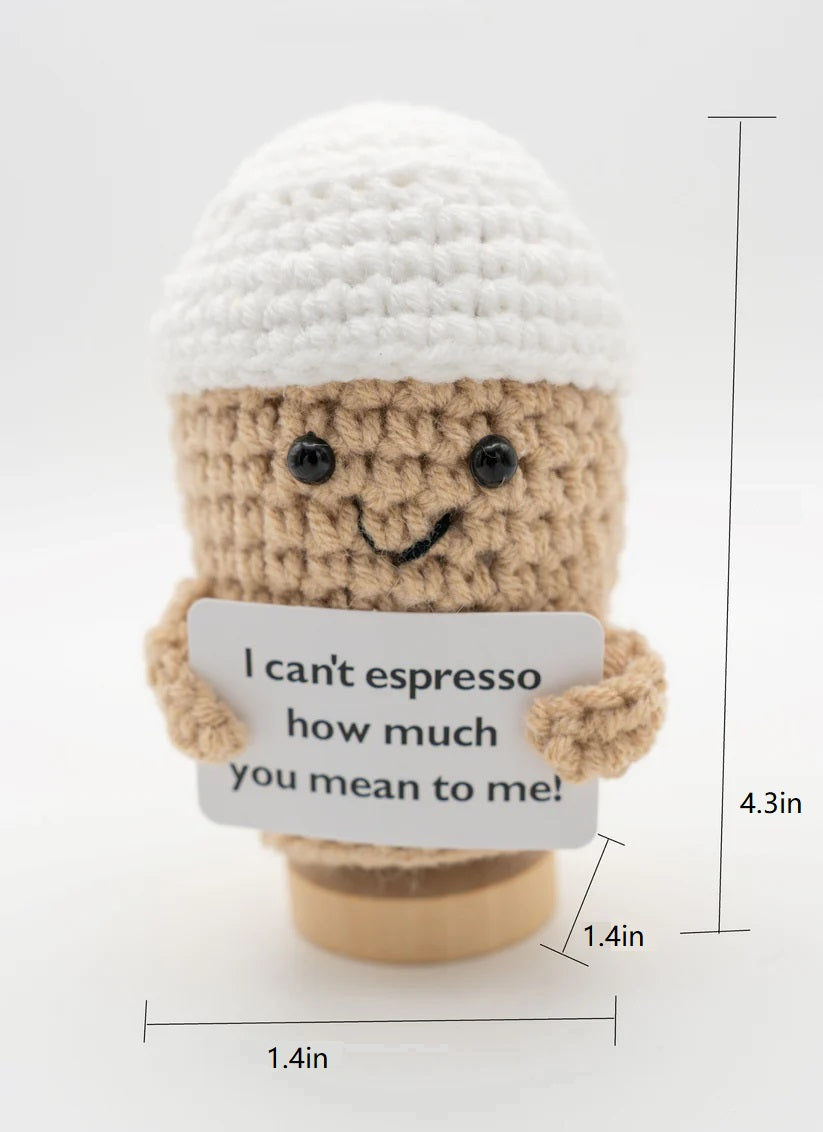 Favorite Human Bean Gift with Stand, Positive Crochet Desk Buddies, Cute Motivational Figurines, Cheer Up Gifts, Small Gag Office Gifts