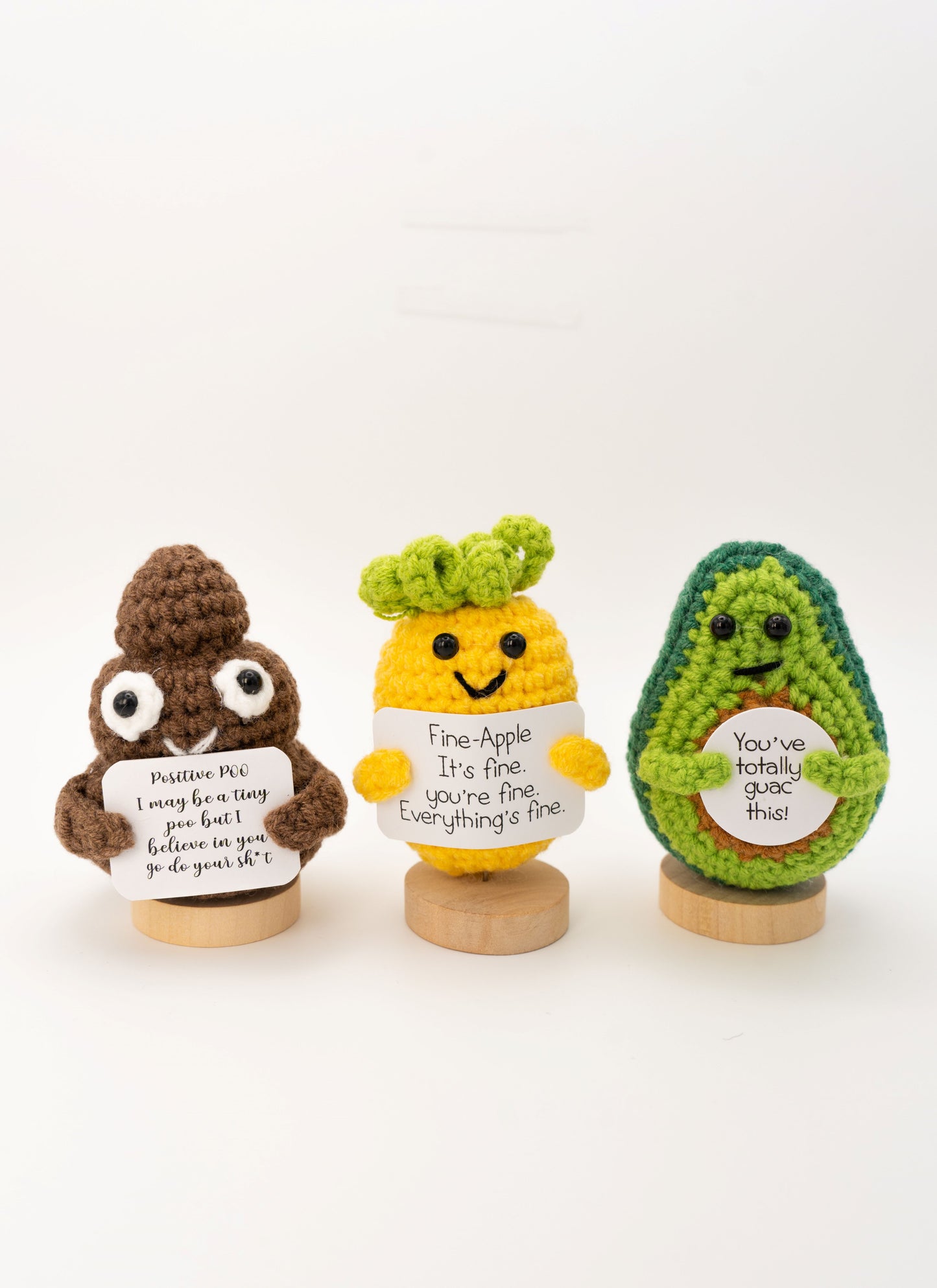 Funny Crochet Positive Poo Gift with Encouragement Card, Handmade Gifts Cheerful Desk Buddies, Cute Emotional Support & Pick-Me-Up Gifts