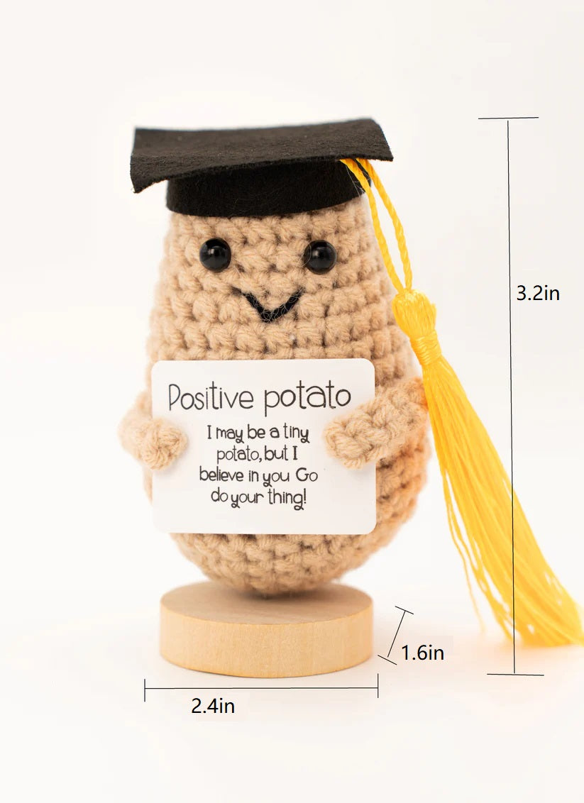 Positive Crochet Carrot Bee Potato Gift, Funny Office Decor, Mental Health Gift, Encouraging Gag Gift, Handmade Emotional Support Gift