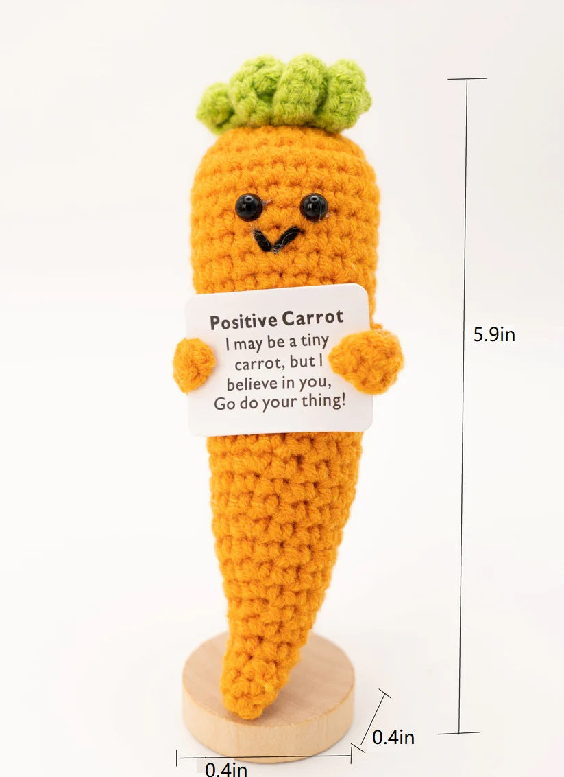 Positive Crochet Carrot Bee Potato Gift, Funny Office Decor, Mental Health Gift, Encouraging Gag Gift, Handmade Emotional Support Gift