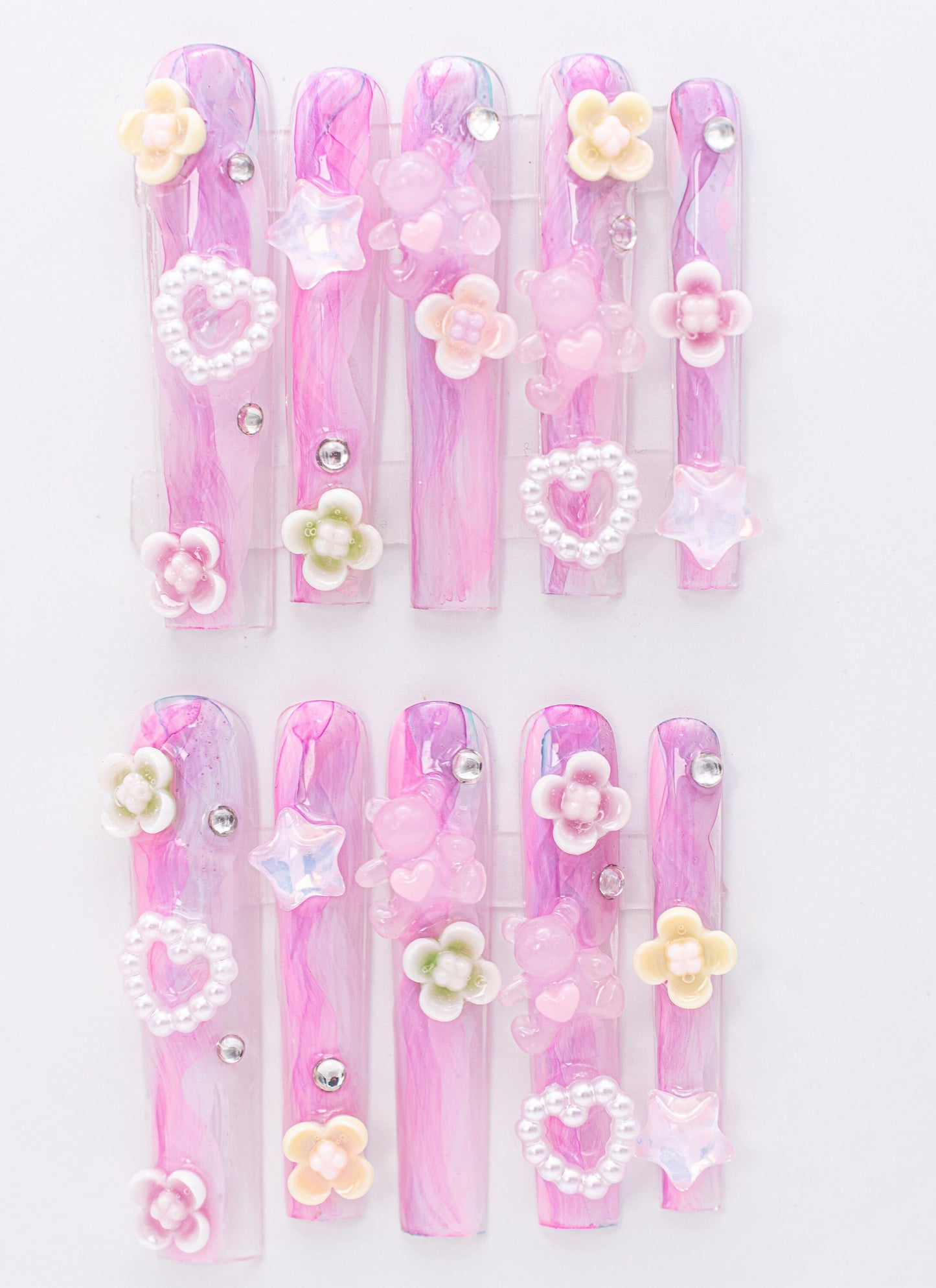 Pink Nails|Long Nails|Flower Nails|Character Nails|Cute Nail|Nail Designs|False Nails|Elegant Nails|Summer Nail|Nail Art|Trendy Nails