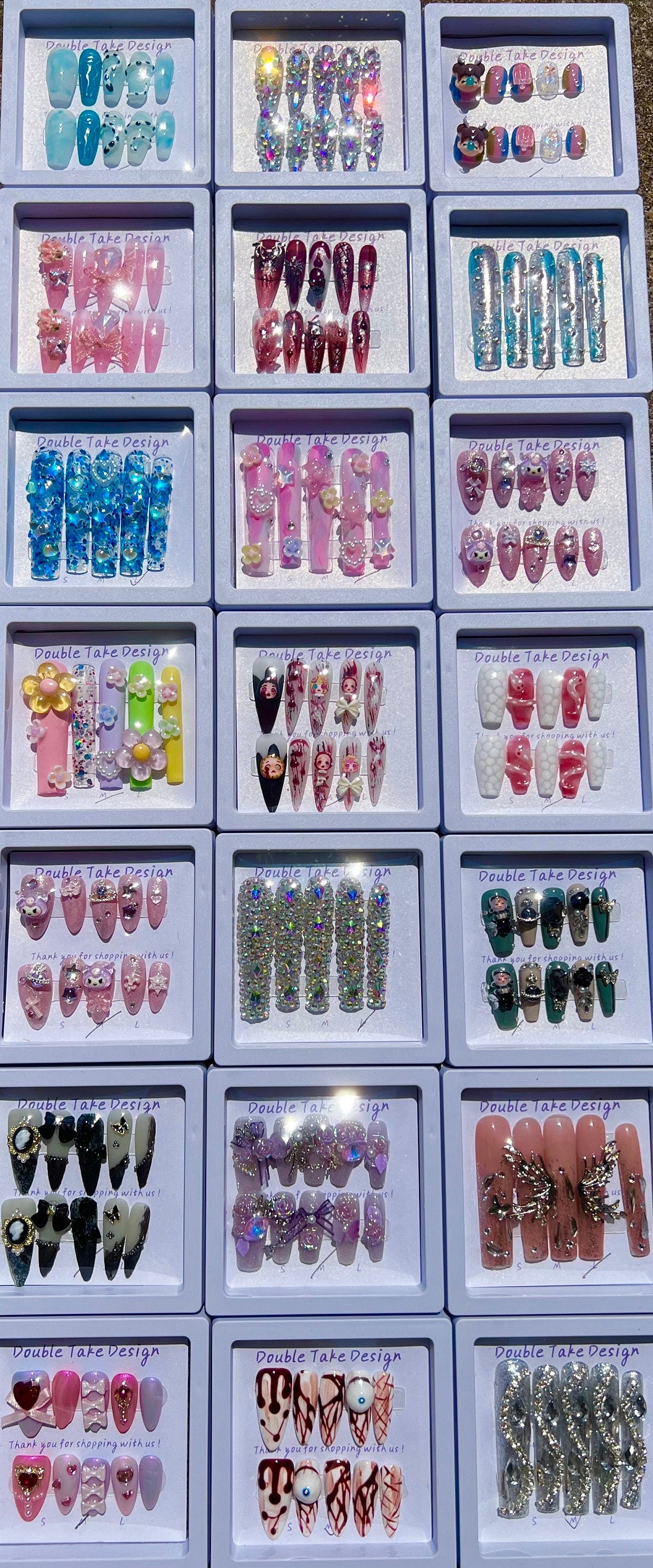3 Sets Mystery Box|Randomly Picked Nails Surprise Box|HandMade Press on Nails|Long Acrylic Reusable False Nails|Gel Trendy Nails