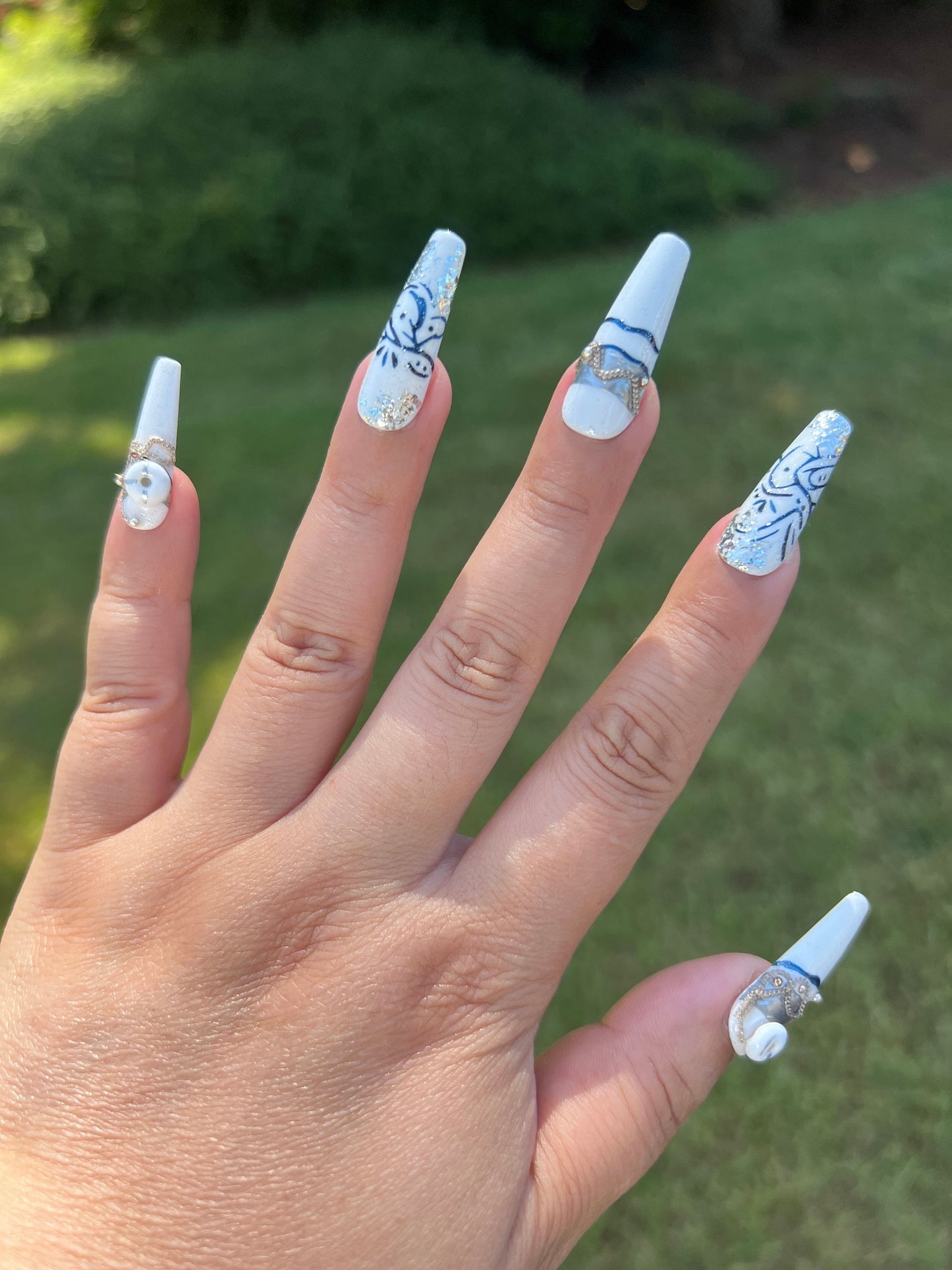 Ocean Nails| Mermaid Nails|Cute Nail|Nail Designs|False Nails|Elegant Nails|Summer Nail|Trendy Nails|Coffin Nail Design