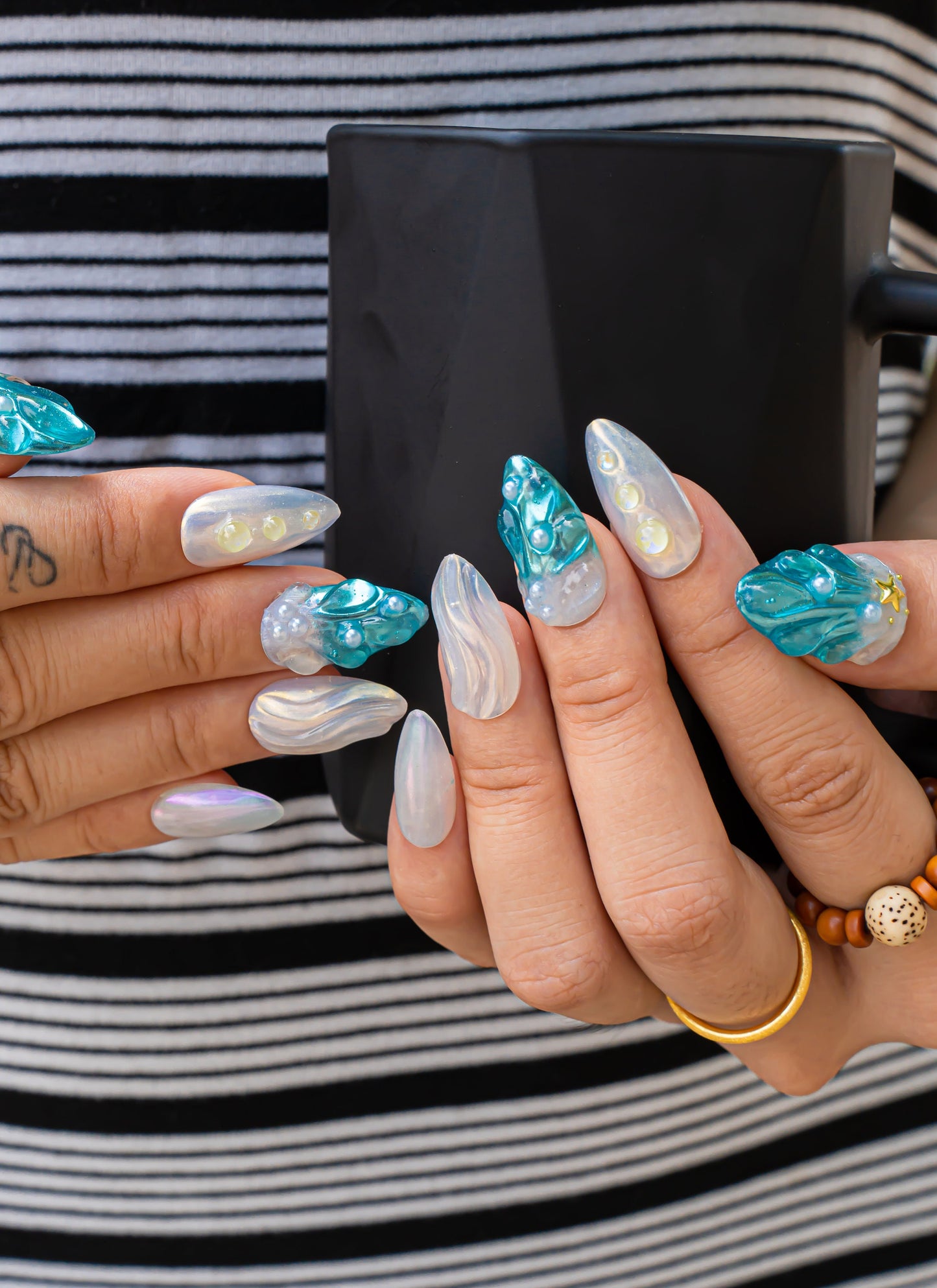 3D Nails|Beach Nails|Cute Nails|Almond Nails|Nail Designs|Nail Art|False Nail|Elegant Nail|Summer Nail|Ocean Nail|Trendy Nail|Classy Nails