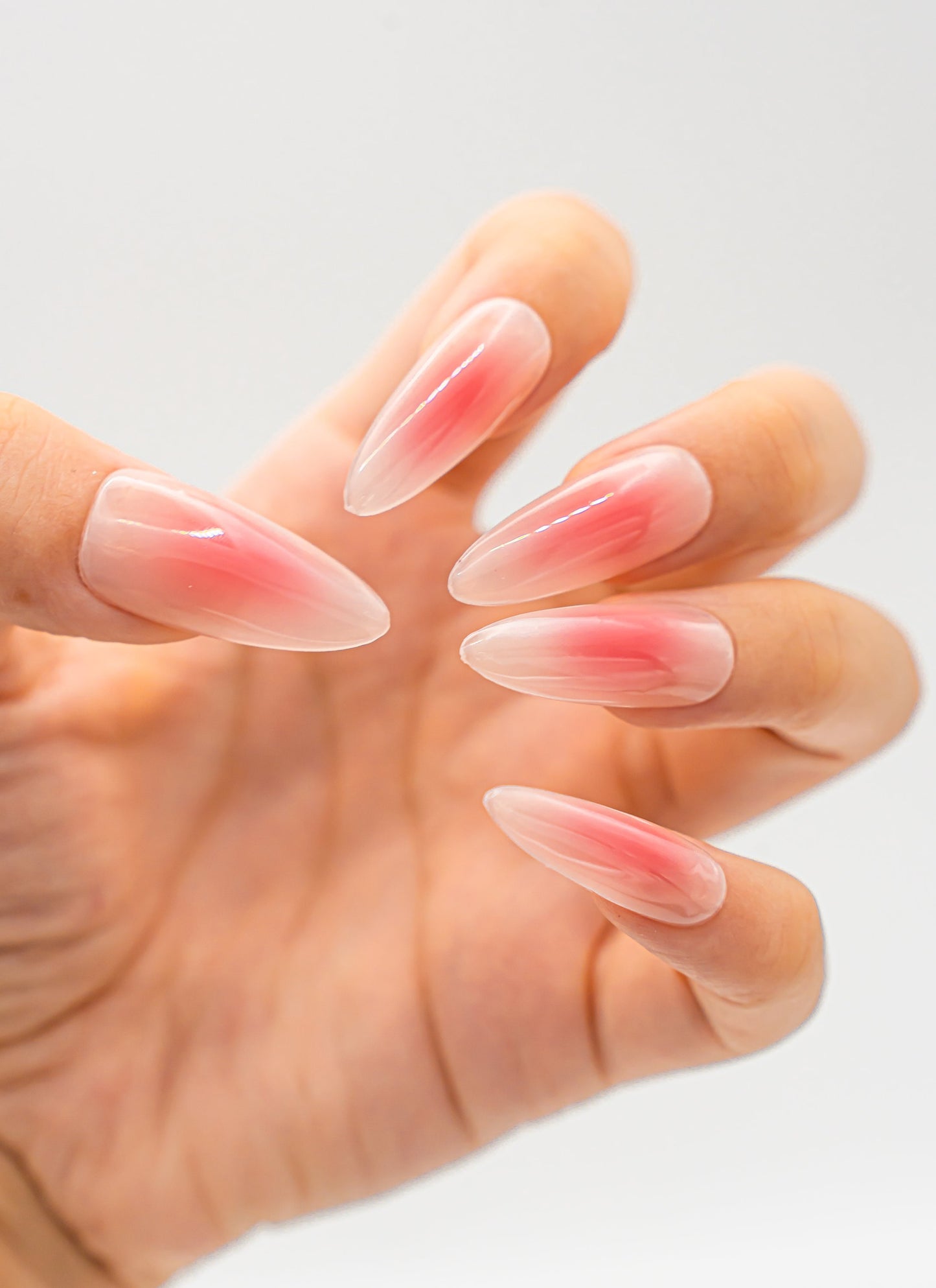 Ombre Nails|Pink Nails|Beach Nails|Long Almond Nails|Elegant Nails|Cute Nails|Nail Designs|False Nails|Summer Nail|Trendy Nails|Classy Nails