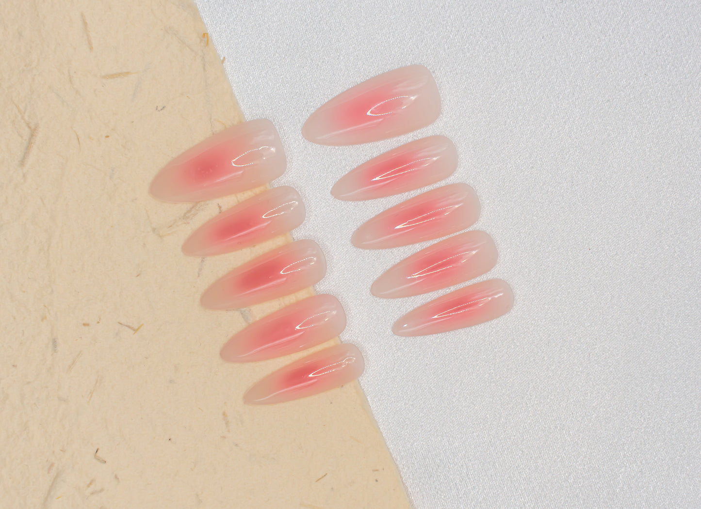 Ombre Nails|Pink Nails|Beach Nails|Long Almond Nails|Elegant Nails|Cute Nails|Nail Designs|False Nails|Summer Nail|Trendy Nails|Classy Nails