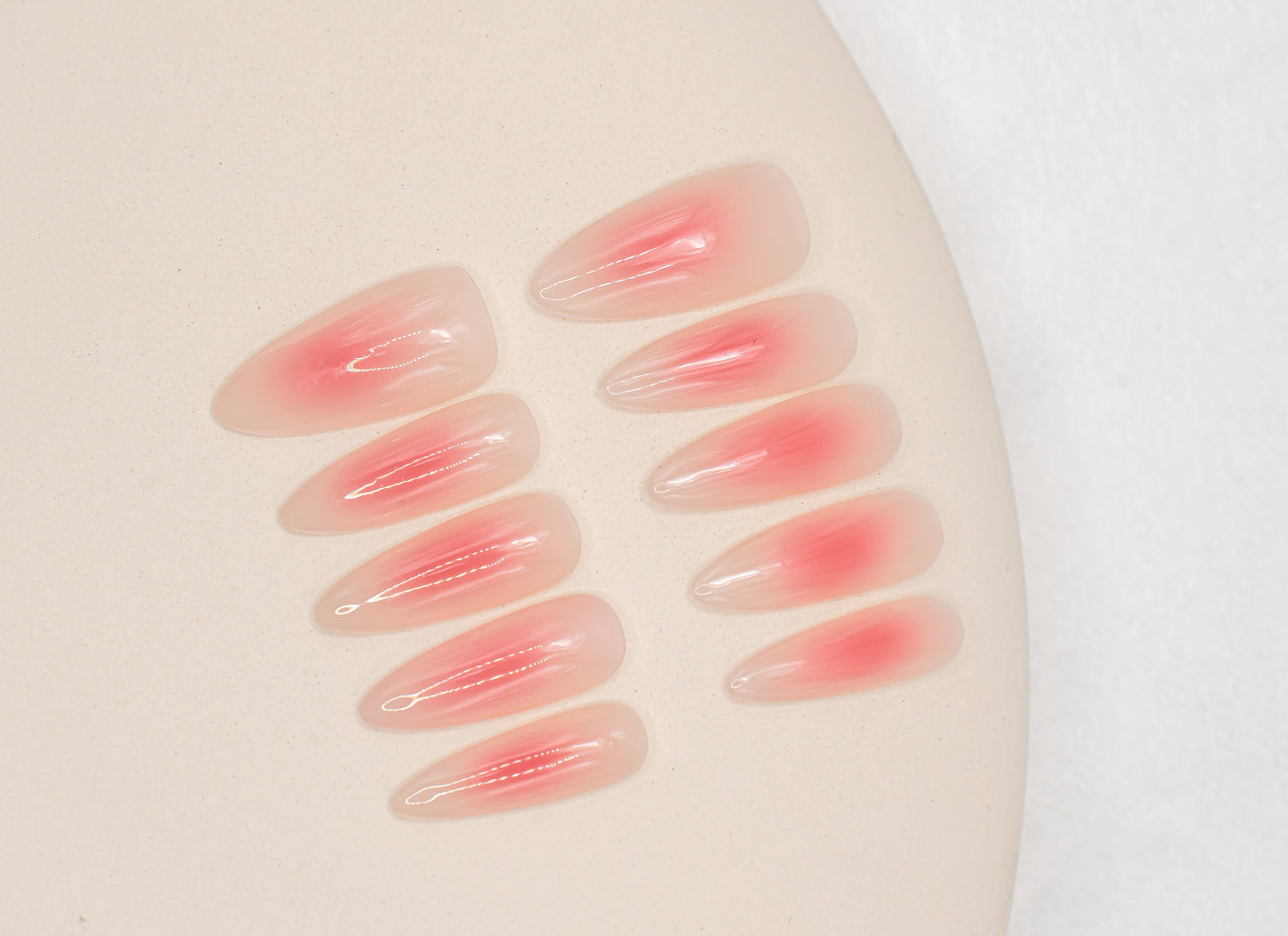 Ombre Nails|Pink Nails|Beach Nails|Long Almond Nails|Elegant Nails|Cute Nails|Nail Designs|False Nails|Summer Nail|Trendy Nails|Classy Nails