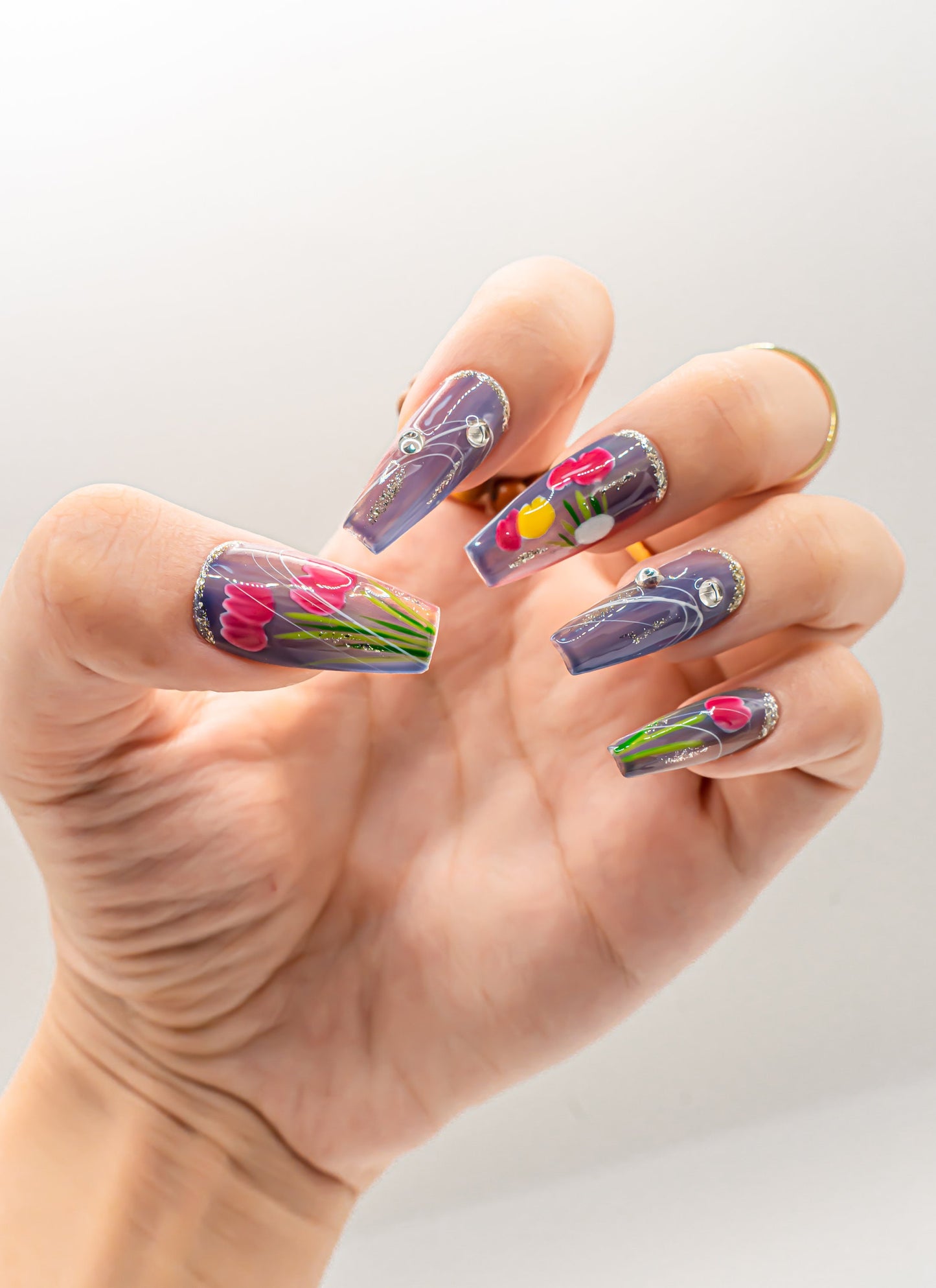 Fall Nails|Natural Nails|Flower Nails|Long Coffin Nails|Glitter Nails|Cute Nail|Nail Designs|False Nail|Elegant Nail|Trendy Nail|Classy Nail