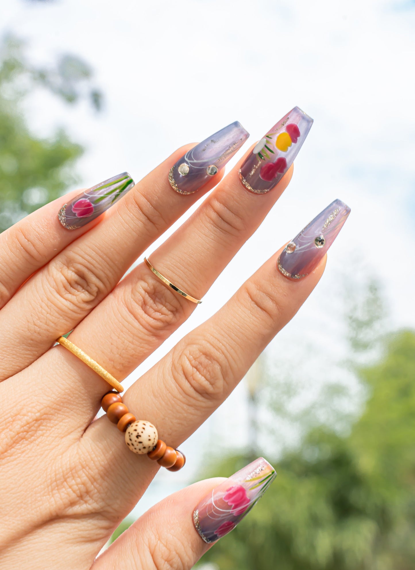 Fall Nails|Natural Nails|Flower Nails|Long Coffin Nails|Glitter Nails|Cute Nail|Nail Designs|False Nail|Elegant Nail|Trendy Nail|Classy Nail