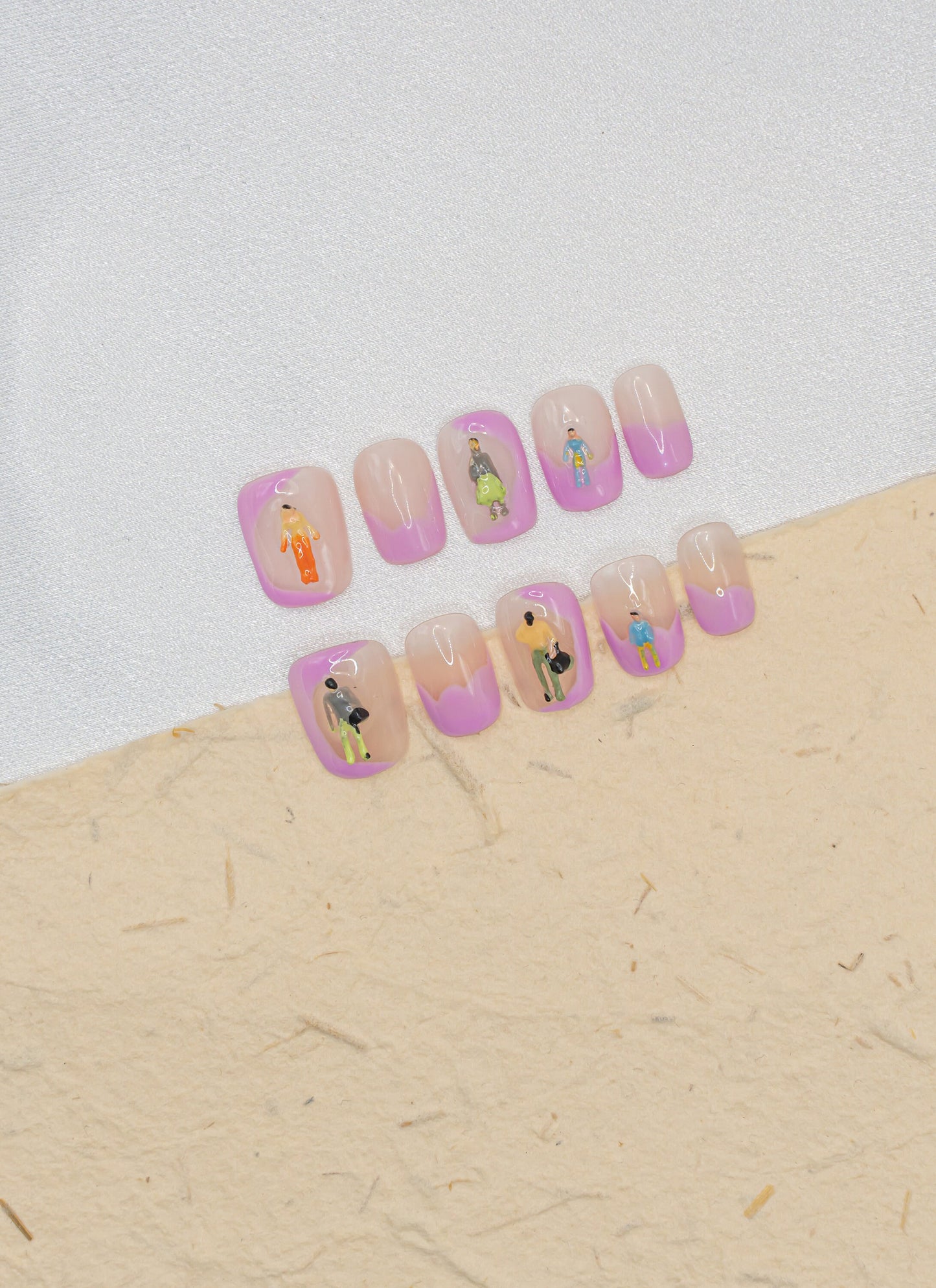 Character Nails|Short Square Nail|Cute Nail|Nail Designs|Nail Art|False Nails|Elegant Nails|Summer Nails|Classy Nails|French Tip Nails