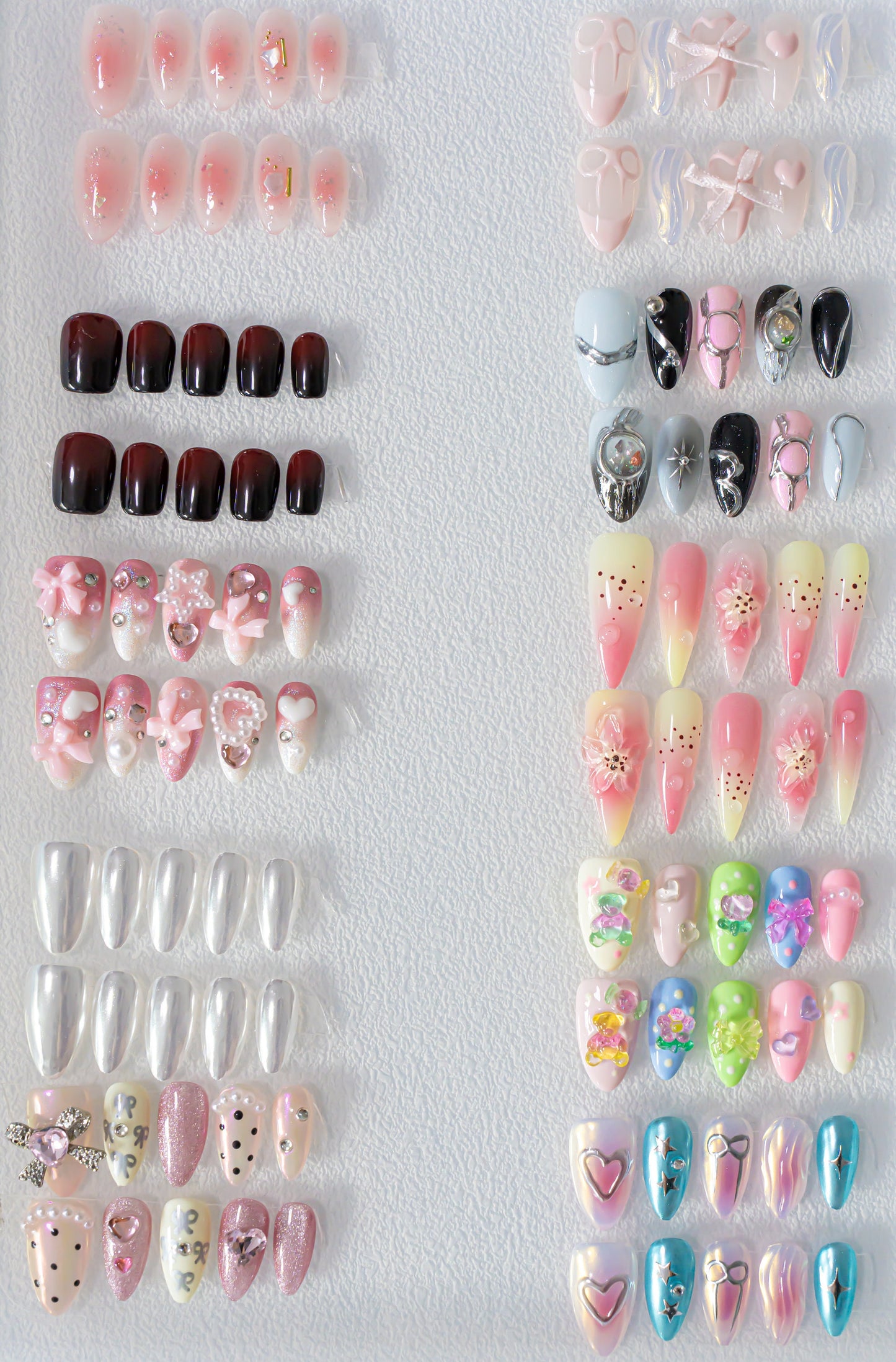 3 Sets Mystery Box Randomly Picked Nails Surprise Box|Hand Made Press on Nails|Long Acrylic Reusable Premium False Nails|Gel Trendy Nails