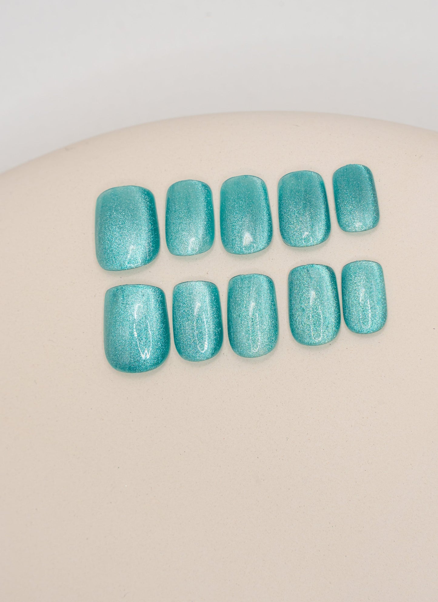 Natural Nails|Classy Nails|Summer Nails|Mystic Teal Shimmer Cat Eye Nails|Ocean Nails|Sea Nails|Mermaid Nails|Glass Nails|Short Square Nails