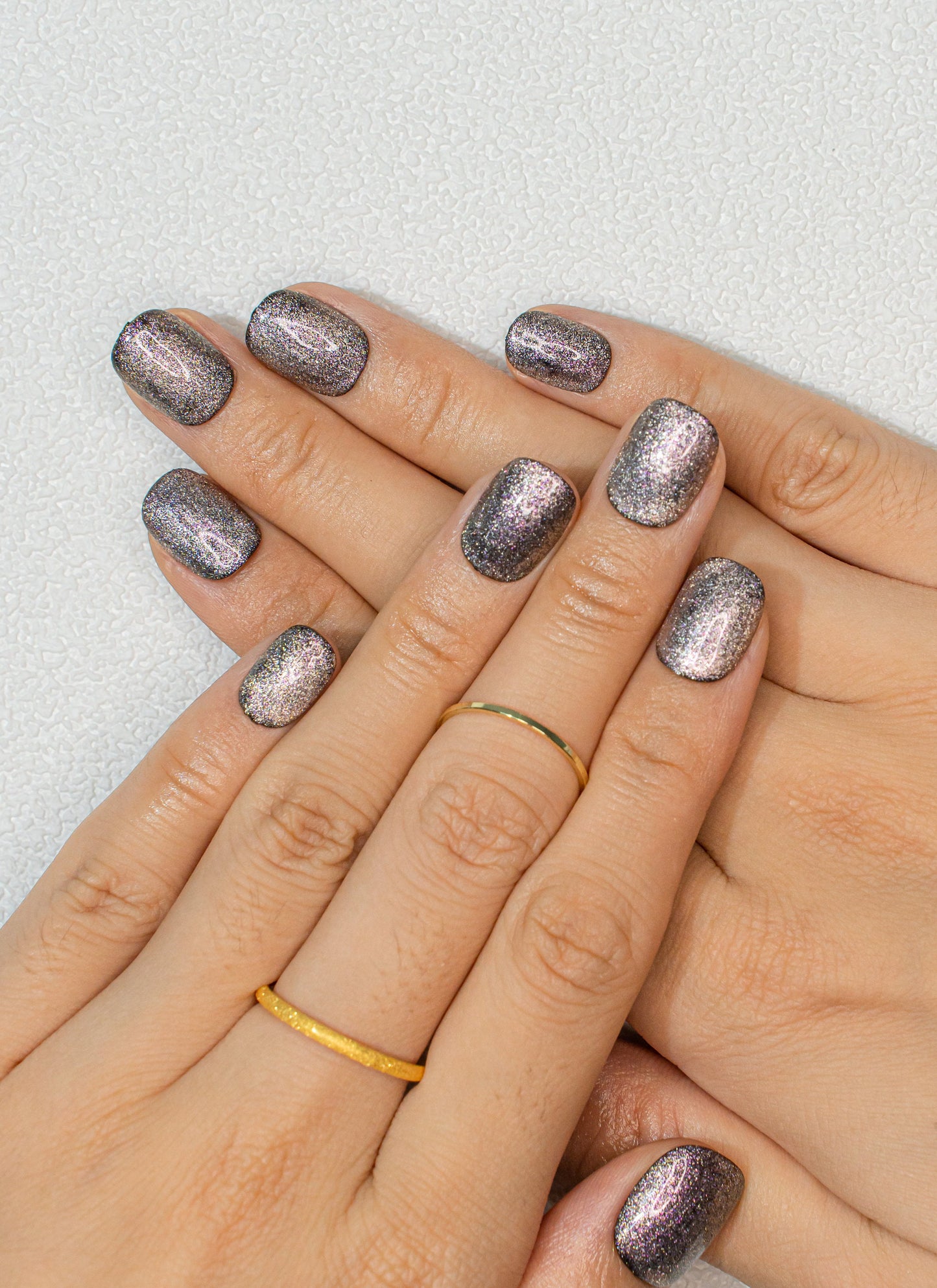 Natural Nails|Classy Nails|Fall Nails|Brown Cat Eye Nails|Metallic Nail|Glitter Nails|Galaxy Nails|Short Square Nails|Trendy Nails