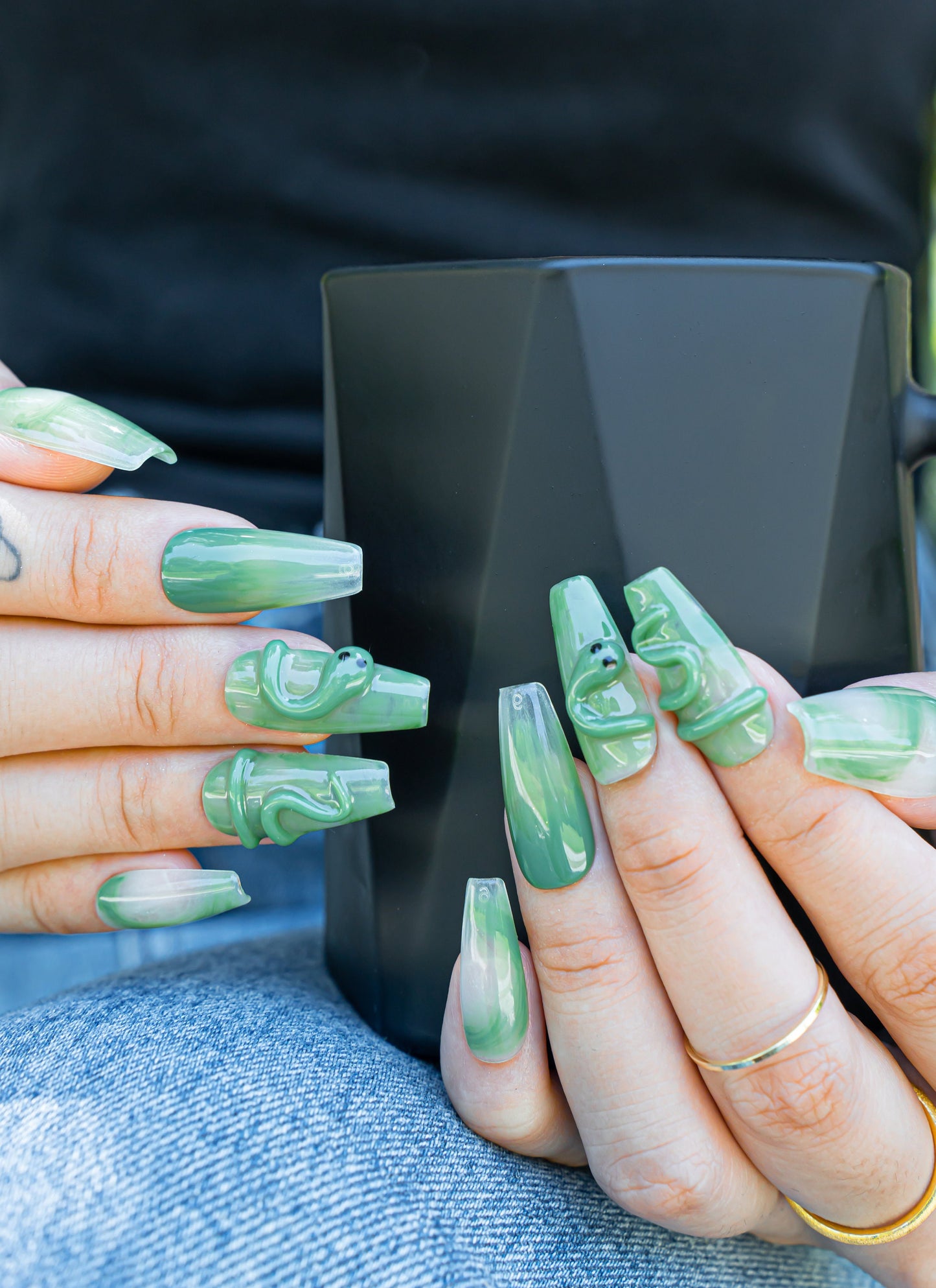 Summer Nails|Marble Green Nails|Snake Nails|Ombre Nails|Halloween Nails|Character Nail|Press on Nail|Press on Nails Halloween