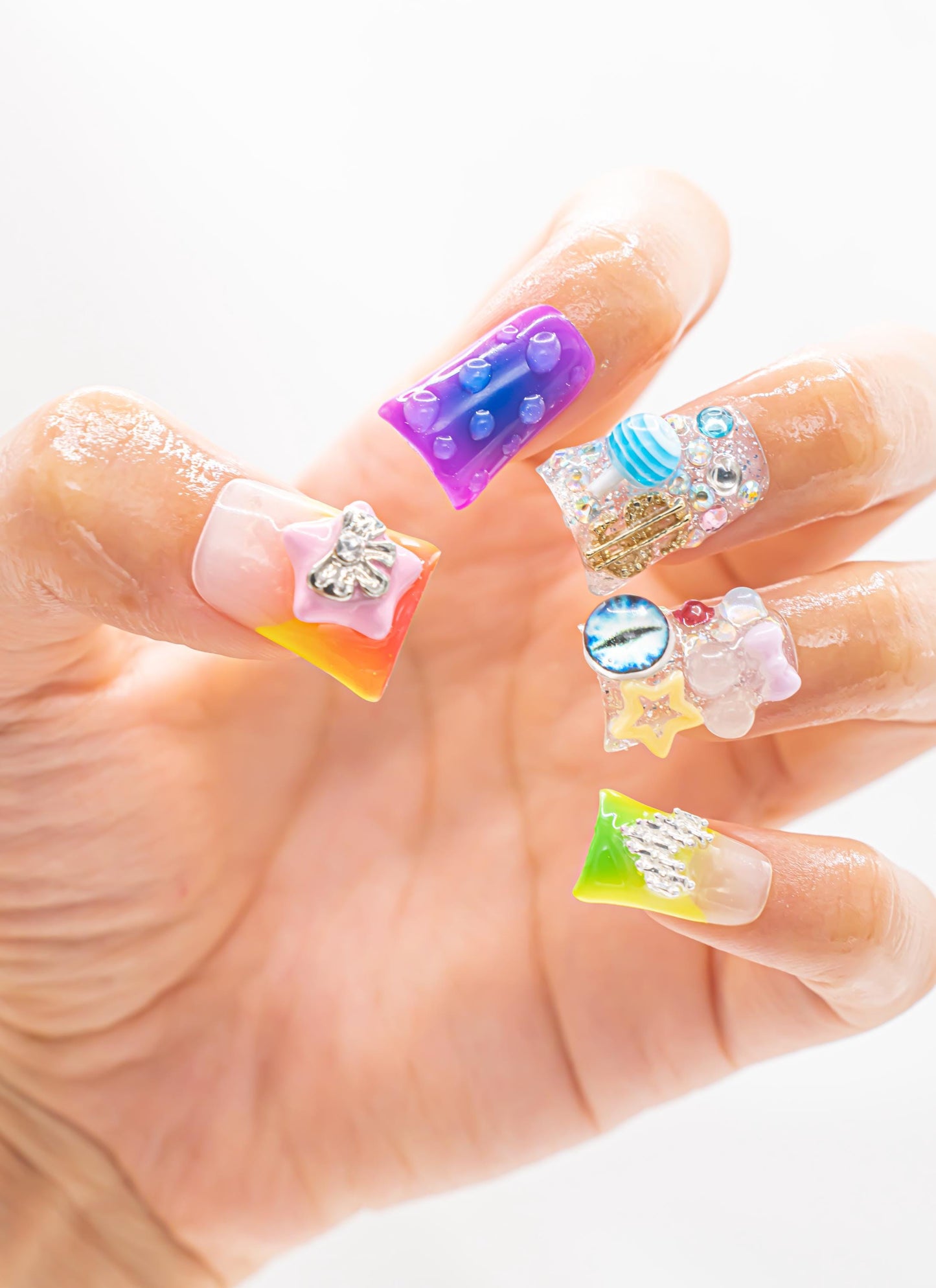Cute Nails|Colorful Nails|Kawaii Nails|3D Nails|Character Nails|Duck Press on Nails|Summer Nails|Press On Nails|Nail Designs|False Nails