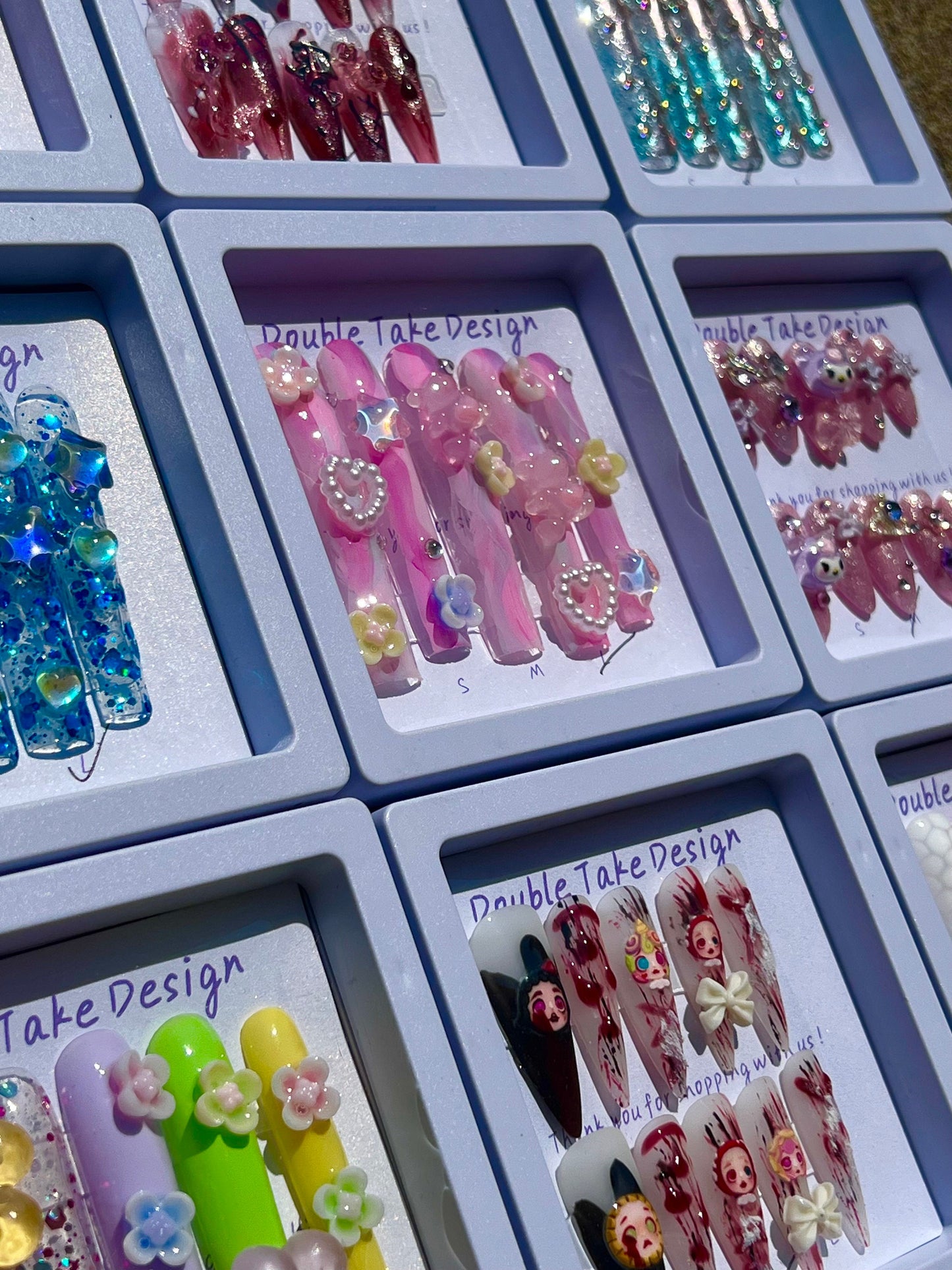 3 Sets Mystery Box|Randomly Picked Nails Surprise Box|HandMade Press on Nails|Long Acrylic Reusable False Nails|Gel Trendy Nails