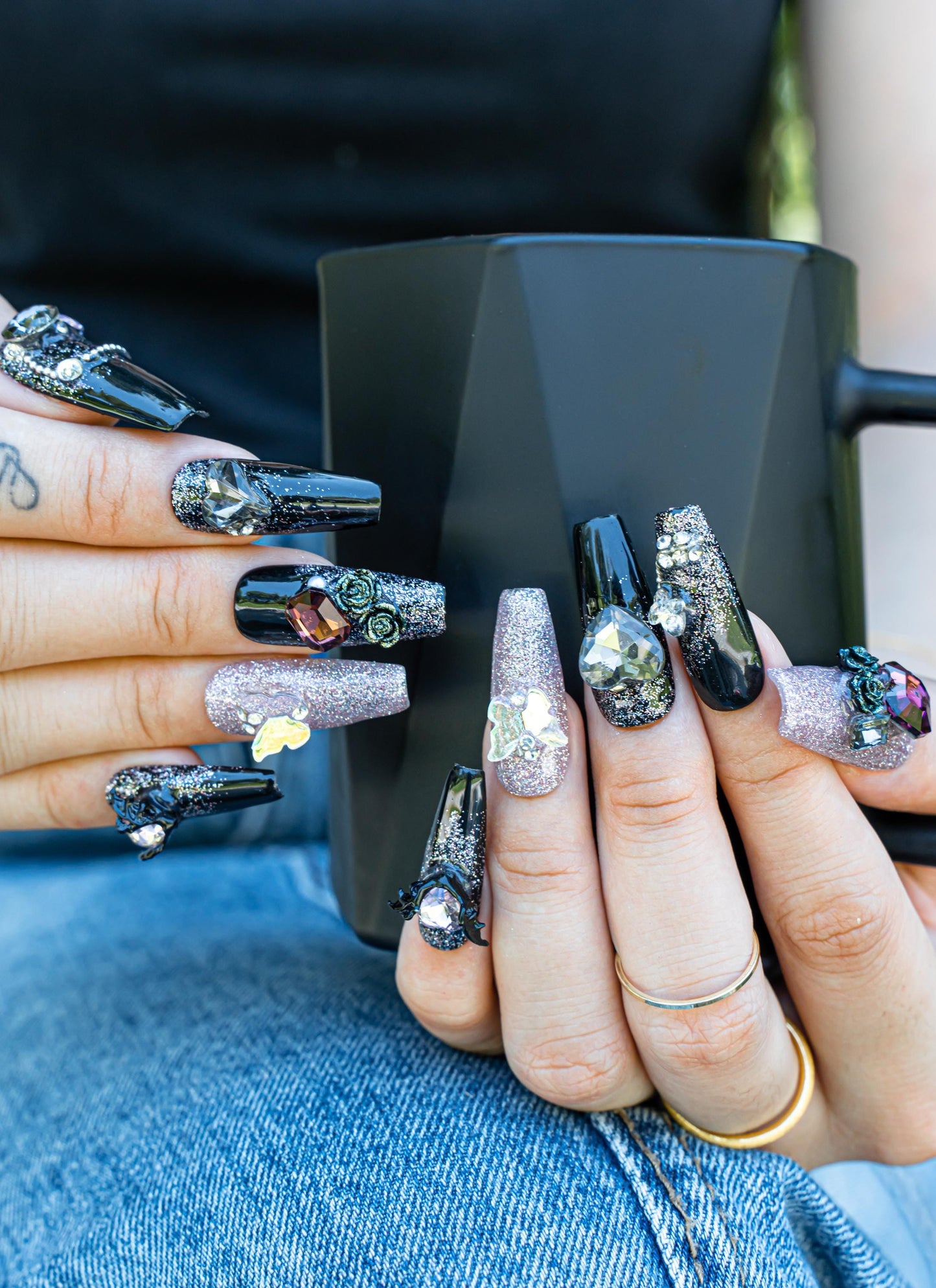 Ghost Nails|Halloween Nails|Crystal Nails|Ombre Nails|Glitter Nails|Nails|Press On Nails|Fake Nails|False Nails|Glue On Nails