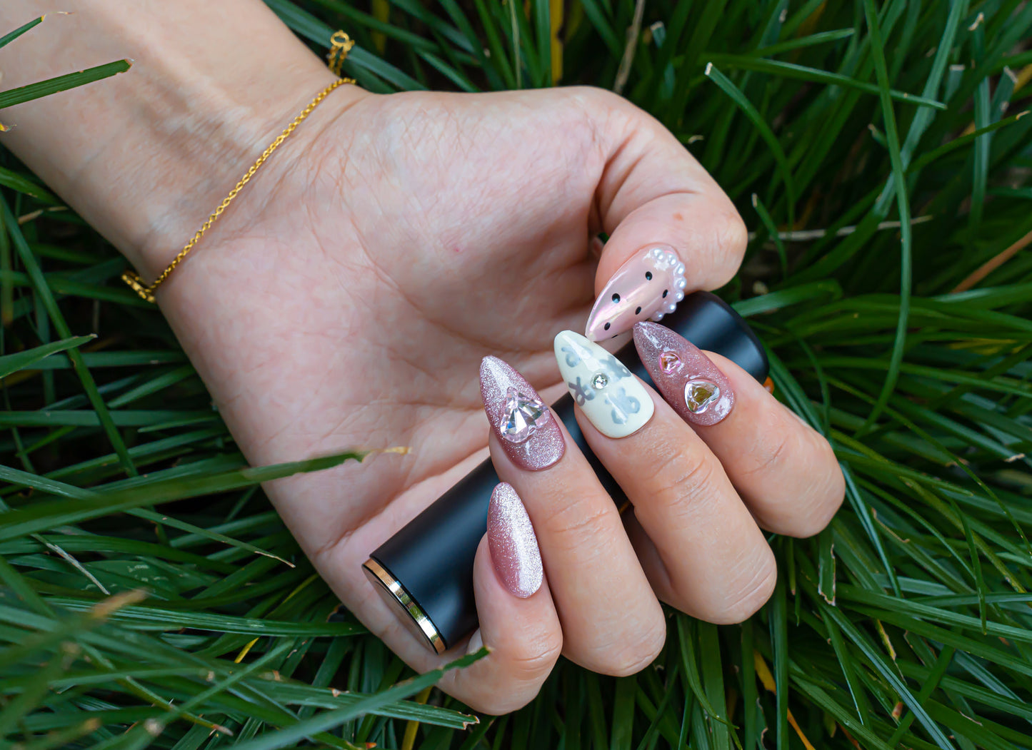 Cute Pink Bow Nail|Cute Nail|Summer Nail|Nail Designs|False Nail|Elegant Nail|Classy Nail|Free Style|Trendy Nail|Pearl Nail