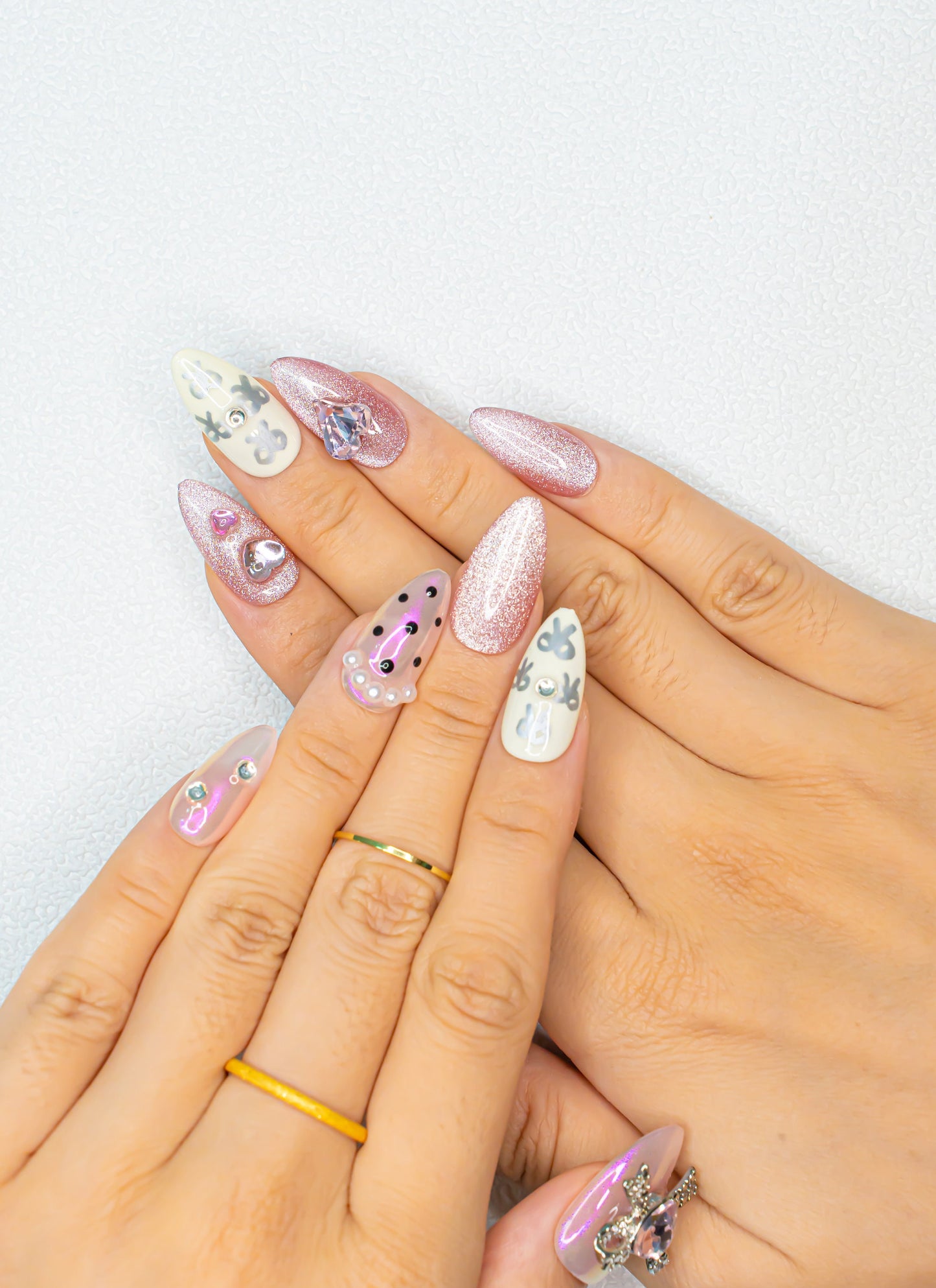 Cute Pink Bow Nail|Cute Nail|Summer Nail|Nail Designs|False Nail|Elegant Nail|Classy Nail|Free Style|Trendy Nail|Pearl Nail