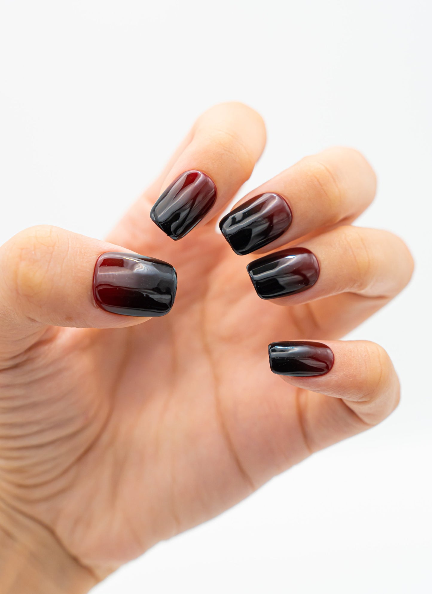 Dark Red Ombre Nails|Gel Nails|Cute Nails|Summer Nails|Nail Designs|False Nails|Elegant Nails|Trendy Nails|Square Nails|Halloween Nail