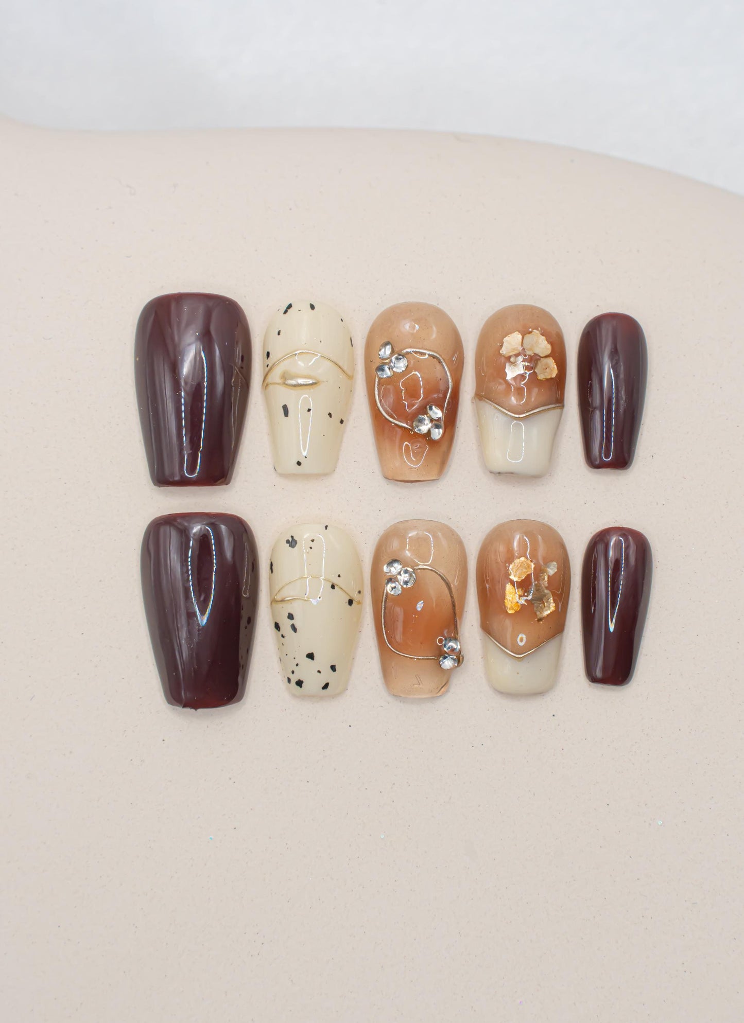 Elegance Nails|3D Nails|Fall Nails|Brown Nails|Marble Nails|Short Coffin Nail|Nails|Press On Nails|Gel Nails|Fake Nails|False Nails