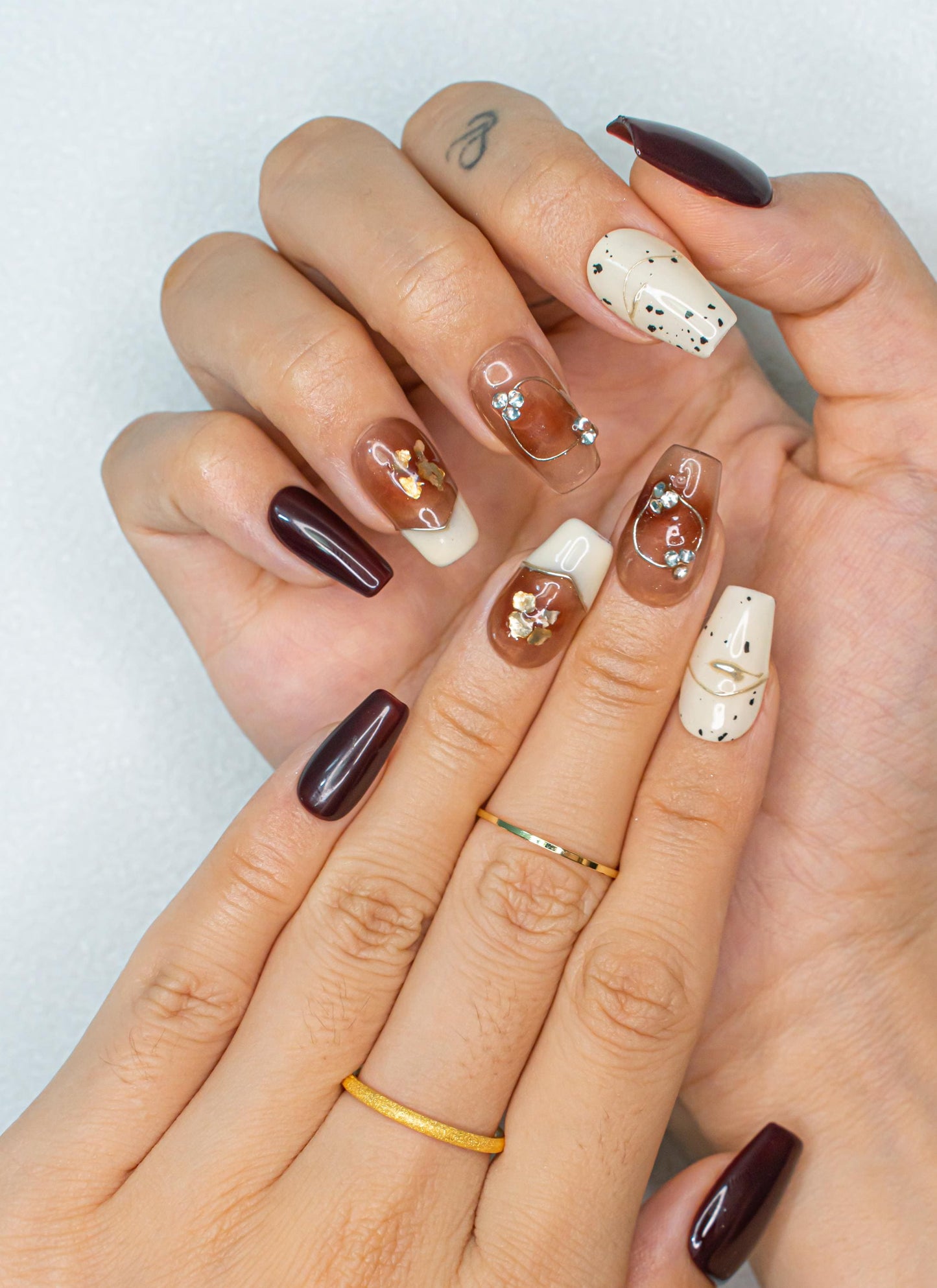 Elegance Nails|3D Nails|Fall Nails|Brown Nails|Marble Nails|Short Coffin Nail|Nails|Press On Nails|Gel Nails|Fake Nails|False Nails