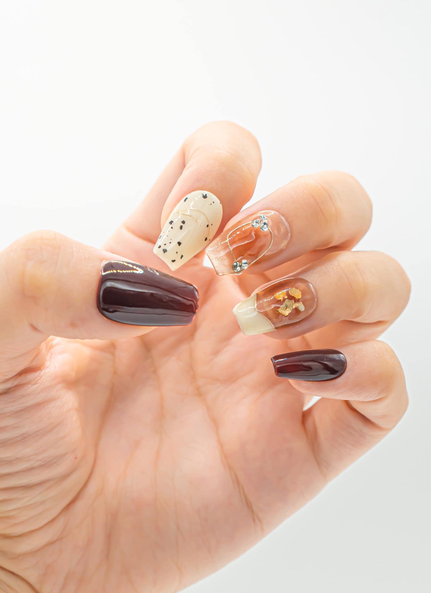 Elegance Nails|3D Nails|Fall Nails|Brown Nails|Marble Nails|Short Coffin Nail|Nails|Press On Nails|Gel Nails|Fake Nails|False Nails