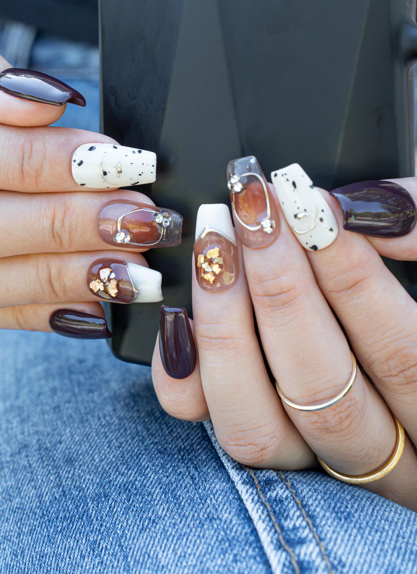 Elegance Nails|3D Nails|Fall Nails|Brown Nails|Marble Nails|Short Coffin Nail|Nails|Press On Nails|Gel Nails|Fake Nails|False Nails
