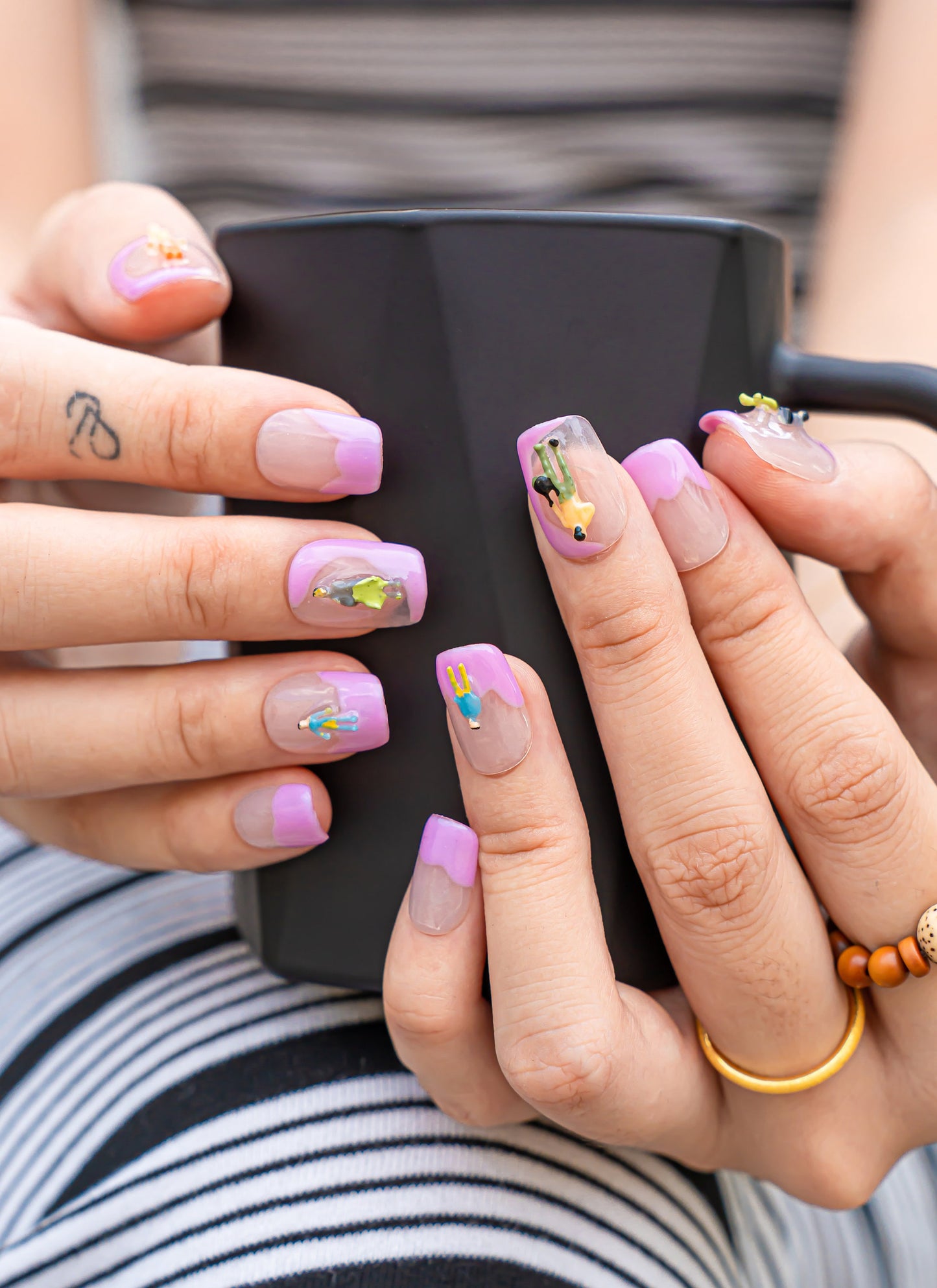 Character Nails|Short Square Nail|Cute Nail|Nail Designs|Nail Art|False Nails|Elegant Nails|Summer Nails|Classy Nails|French Tip Nails