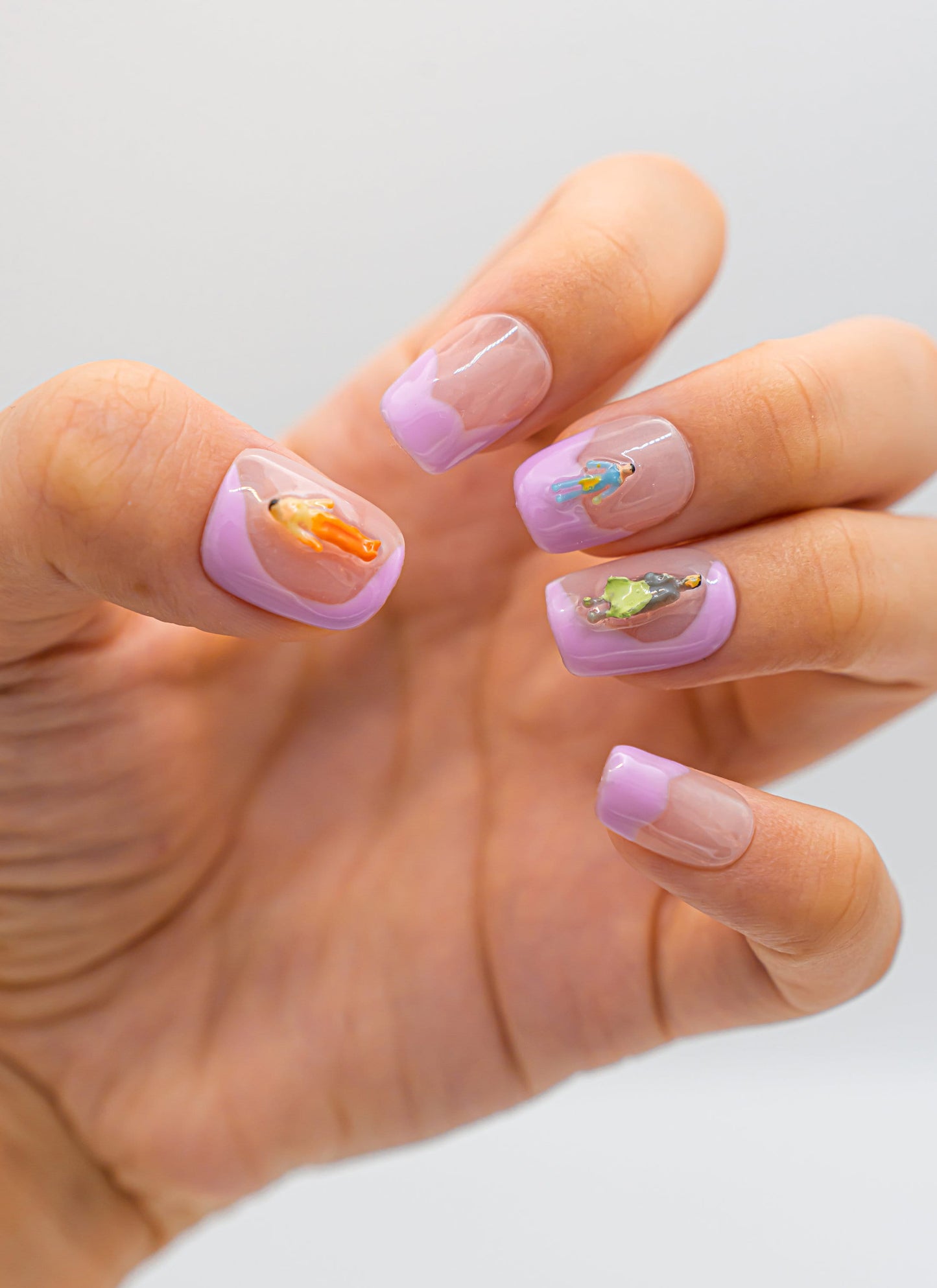 Character Nails|Short Square Nail|Cute Nail|Nail Designs|Nail Art|False Nails|Elegant Nails|Summer Nails|Classy Nails|French Tip Nails