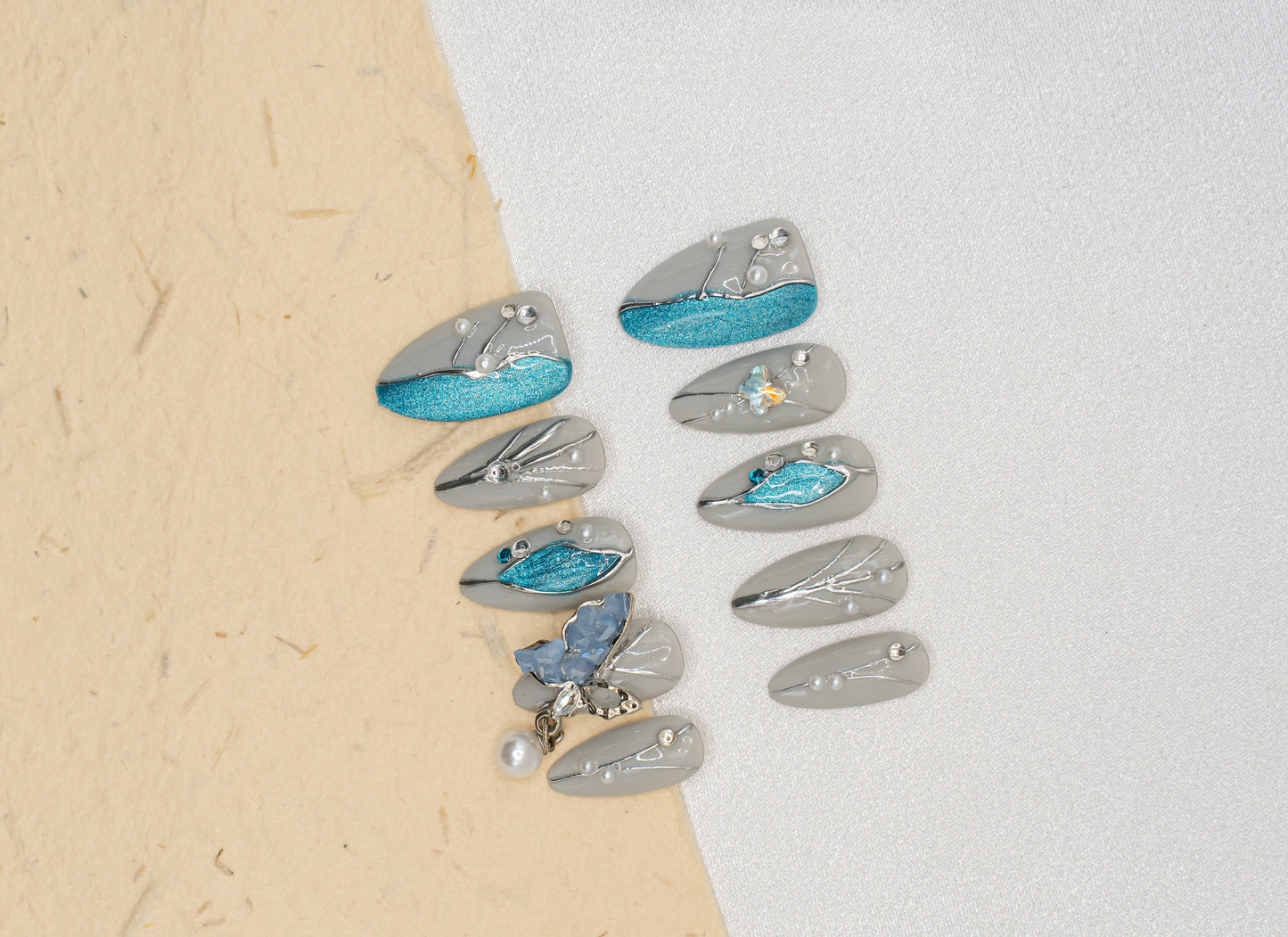 Aura 3D Chrome Nails|Cute Nails|Nail Designs|Free Style|False Nails|Elegant Nails|Summer Nail|Metallic Nail|Trendy Nails|Classy Nails