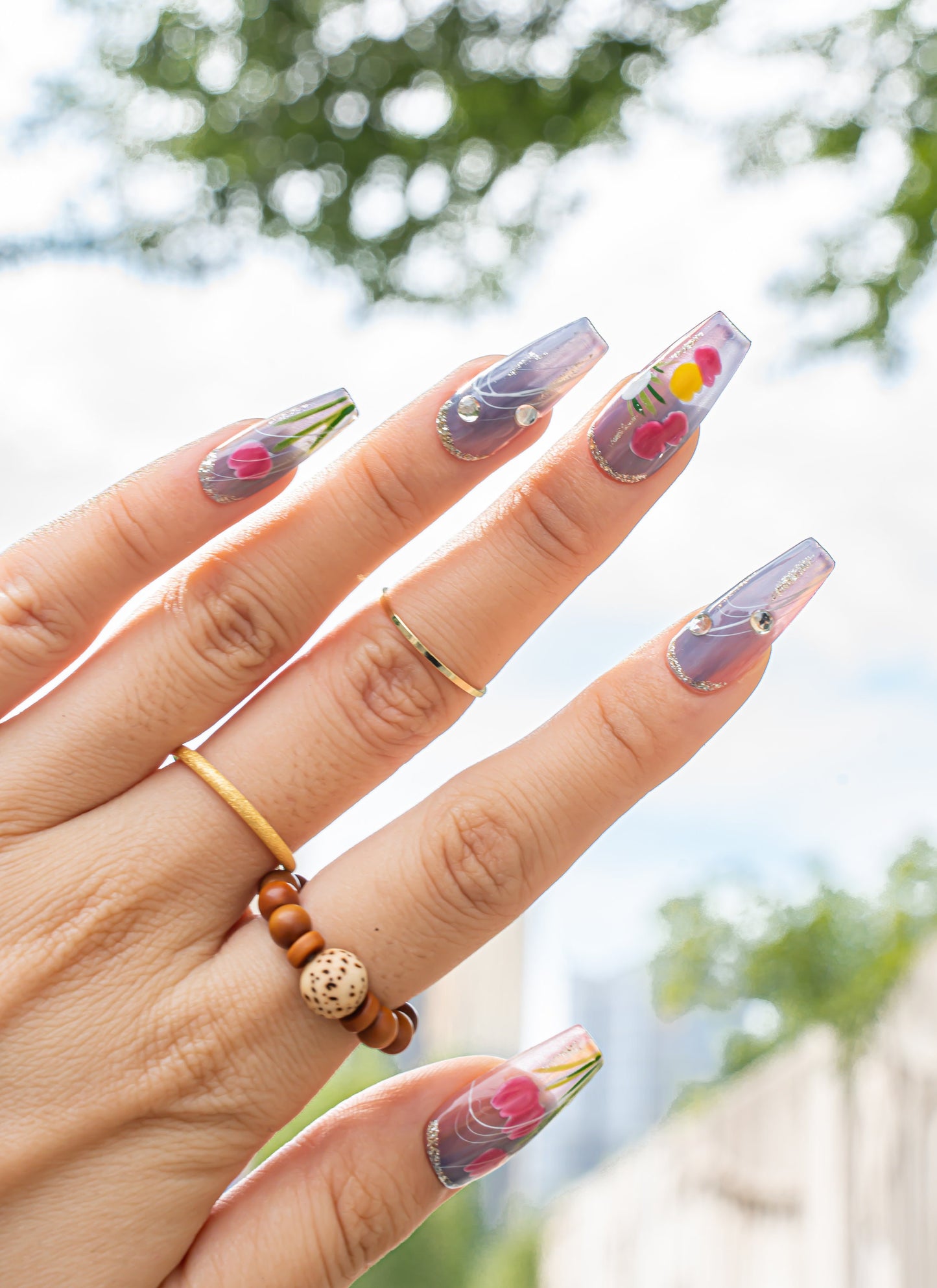 Fall Nails|Natural Nails|Flower Nails|Long Coffin Nails|Glitter Nails|Cute Nail|Nail Designs|False Nail|Elegant Nail|Trendy Nail|Classy Nail