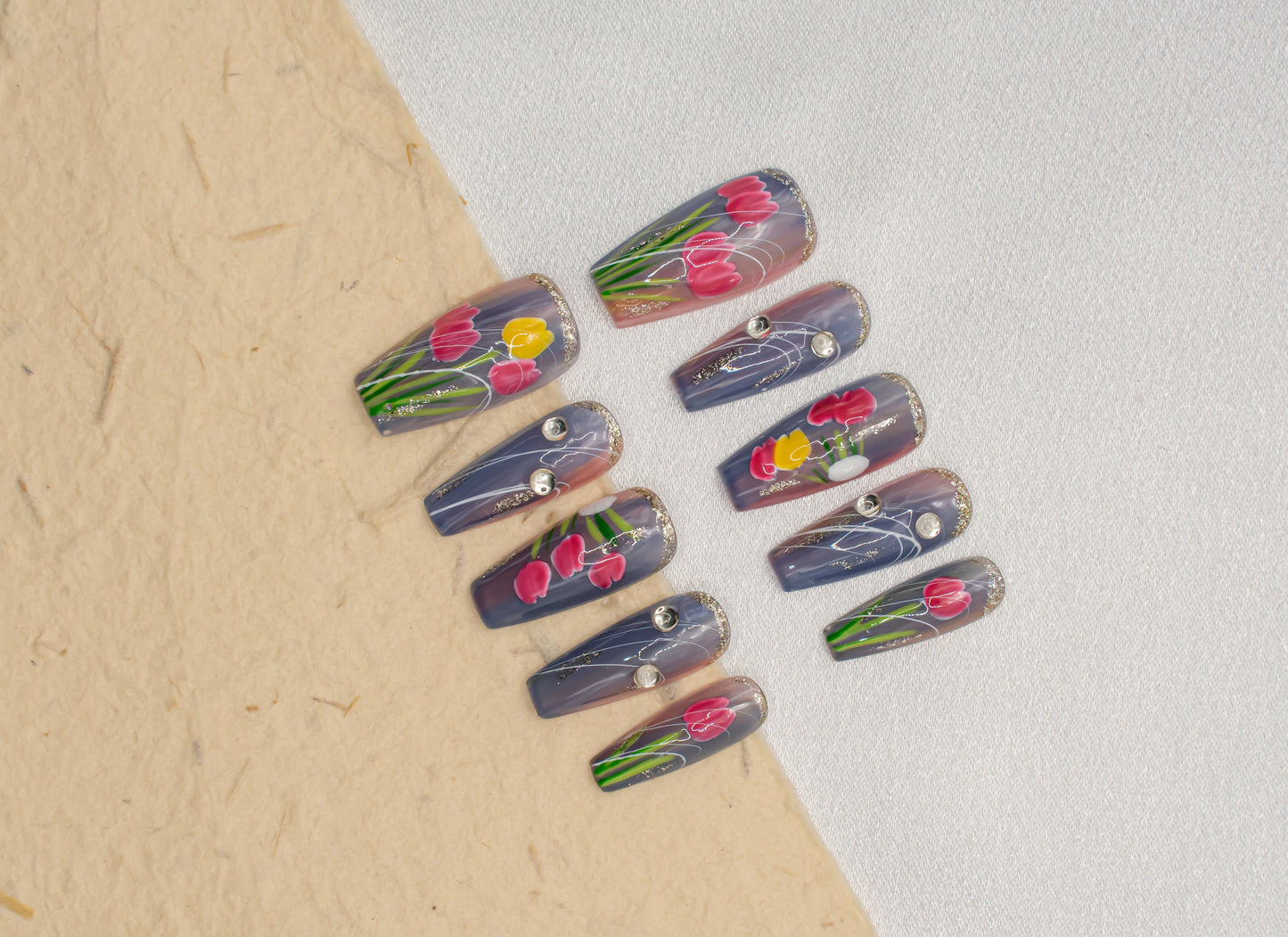 Fall Nails|Natural Nails|Flower Nails|Long Coffin Nails|Glitter Nails|Cute Nail|Nail Designs|False Nail|Elegant Nail|Trendy Nail|Classy Nail