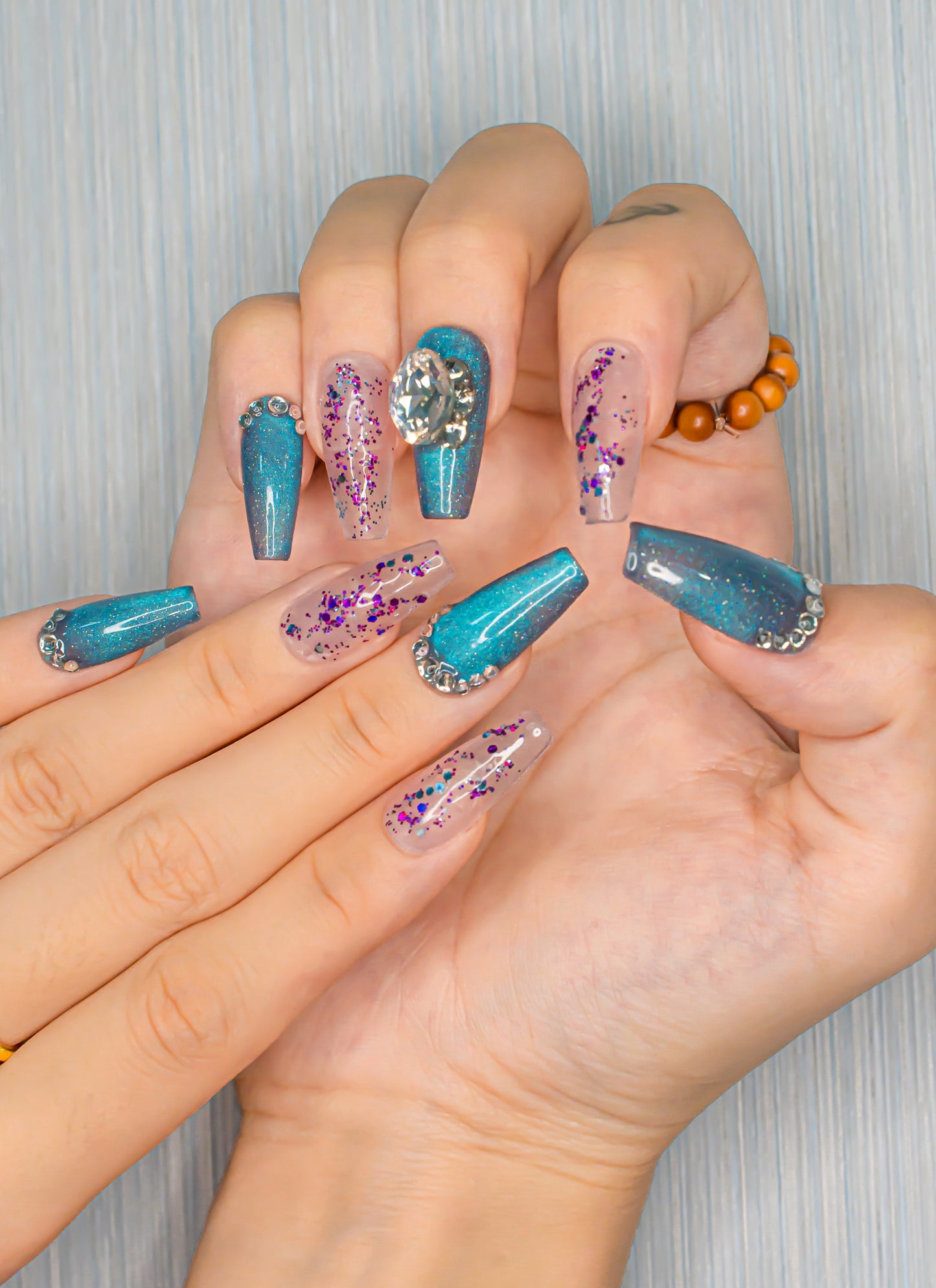 Cute Nails|Summer Nail|Sparkling Nails|Crystal Nails|Glitter Nails|Long Coffin Nails|Nail Designs|False Nails|Elegant Nails|Trendy Nails