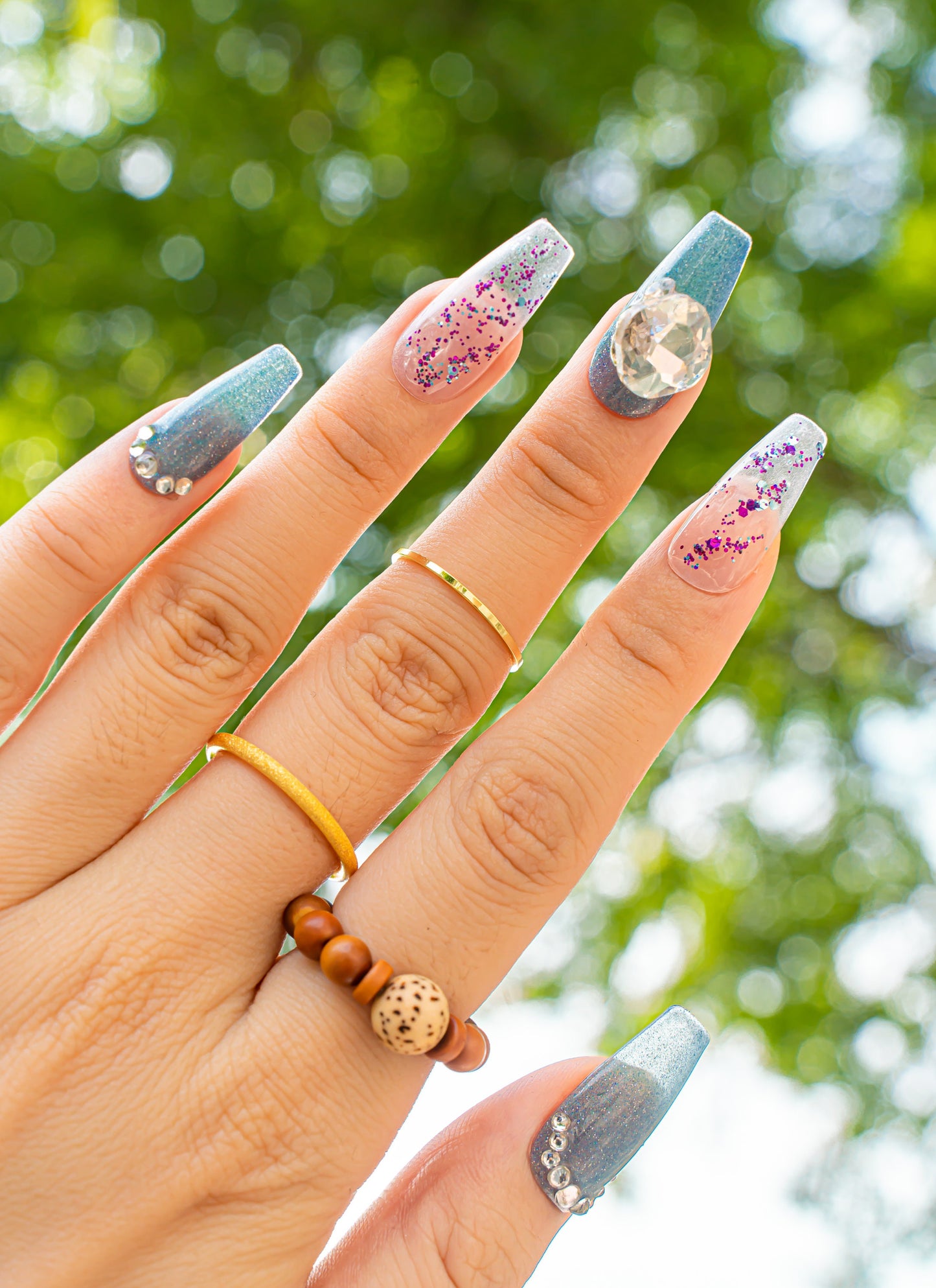 Cute Nails|Summer Nail|Sparkling Nails|Crystal Nails|Glitter Nails|Long Coffin Nails|Nail Designs|False Nails|Elegant Nails|Trendy Nails