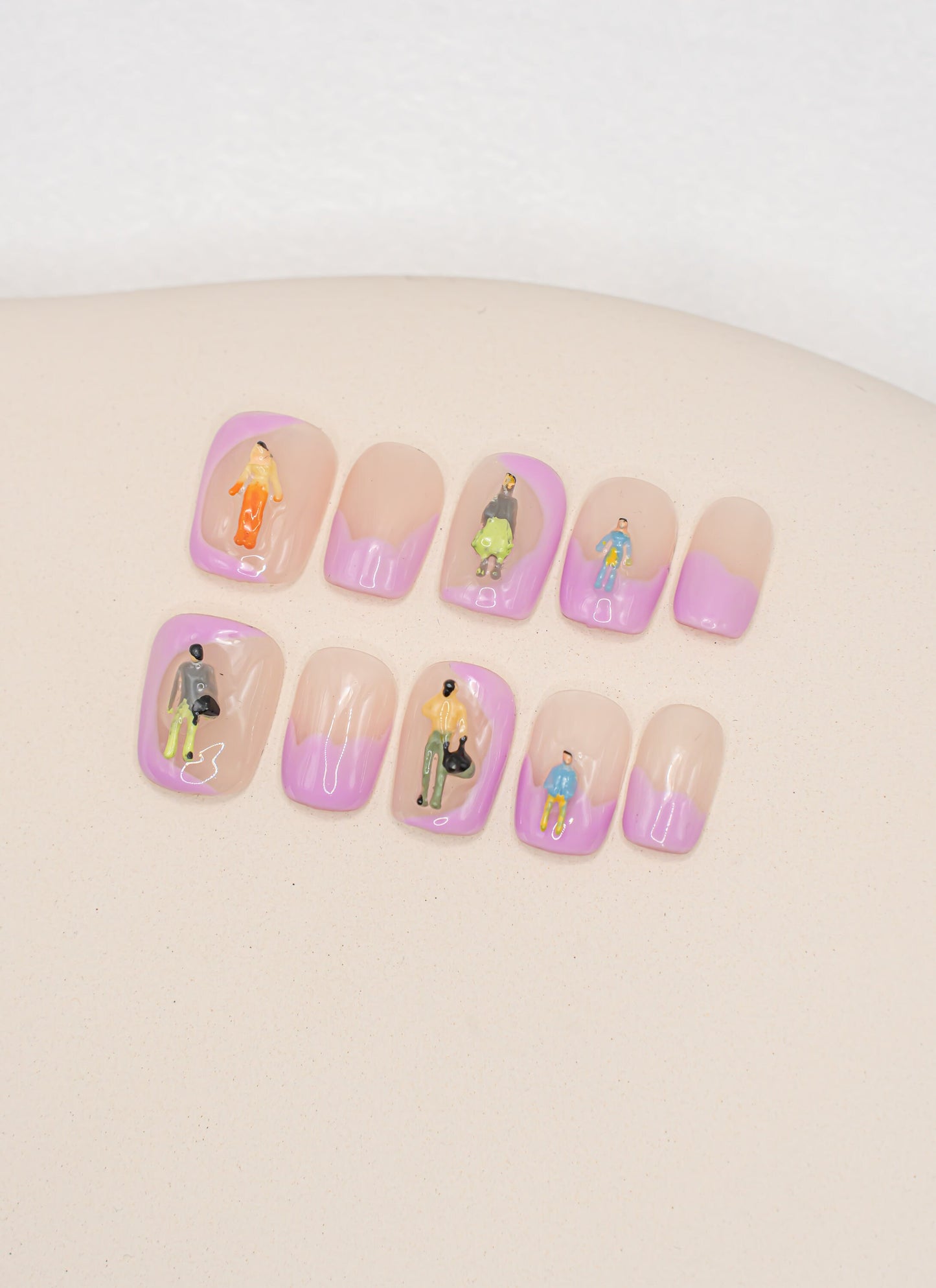 Character Nails|Short Square Nail|Cute Nail|Nail Designs|Nail Art|False Nails|Elegant Nails|Summer Nails|Classy Nails|French Tip Nails