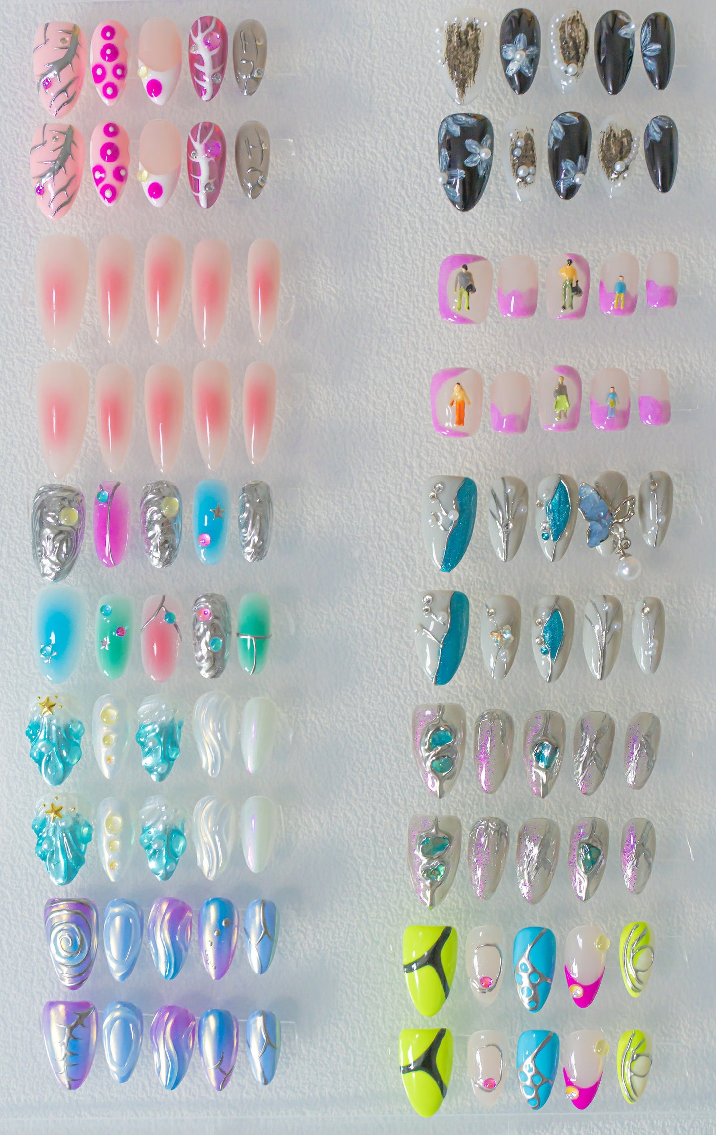 3 Sets Mystery Box Randomly Picked Nails Surprise Box|Hand Made Press on Nails|Long Acrylic Reusable Premium False Nails|Gel Trendy Nails
