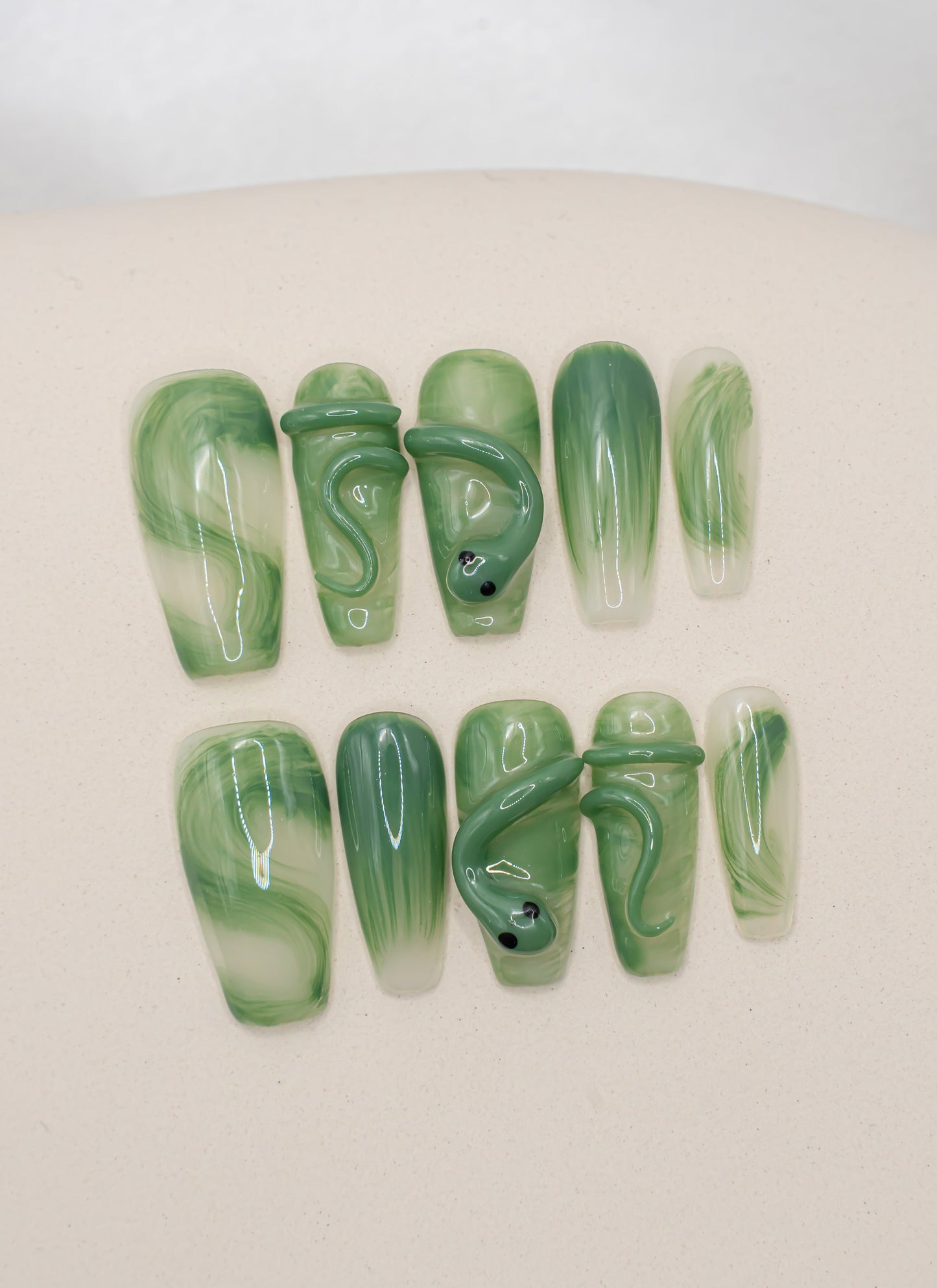 Summer Nails|Marble Green Nails|Snake Nails|Ombre Nails|Halloween Nails|Character Nail|Press on Nail|Press on Nails Halloween