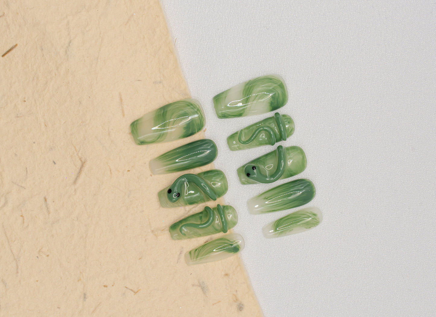 Summer Nails|Marble Green Nails|Snake Nails|Ombre Nails|Halloween Nails|Character Nail|Press on Nail|Press on Nails Halloween