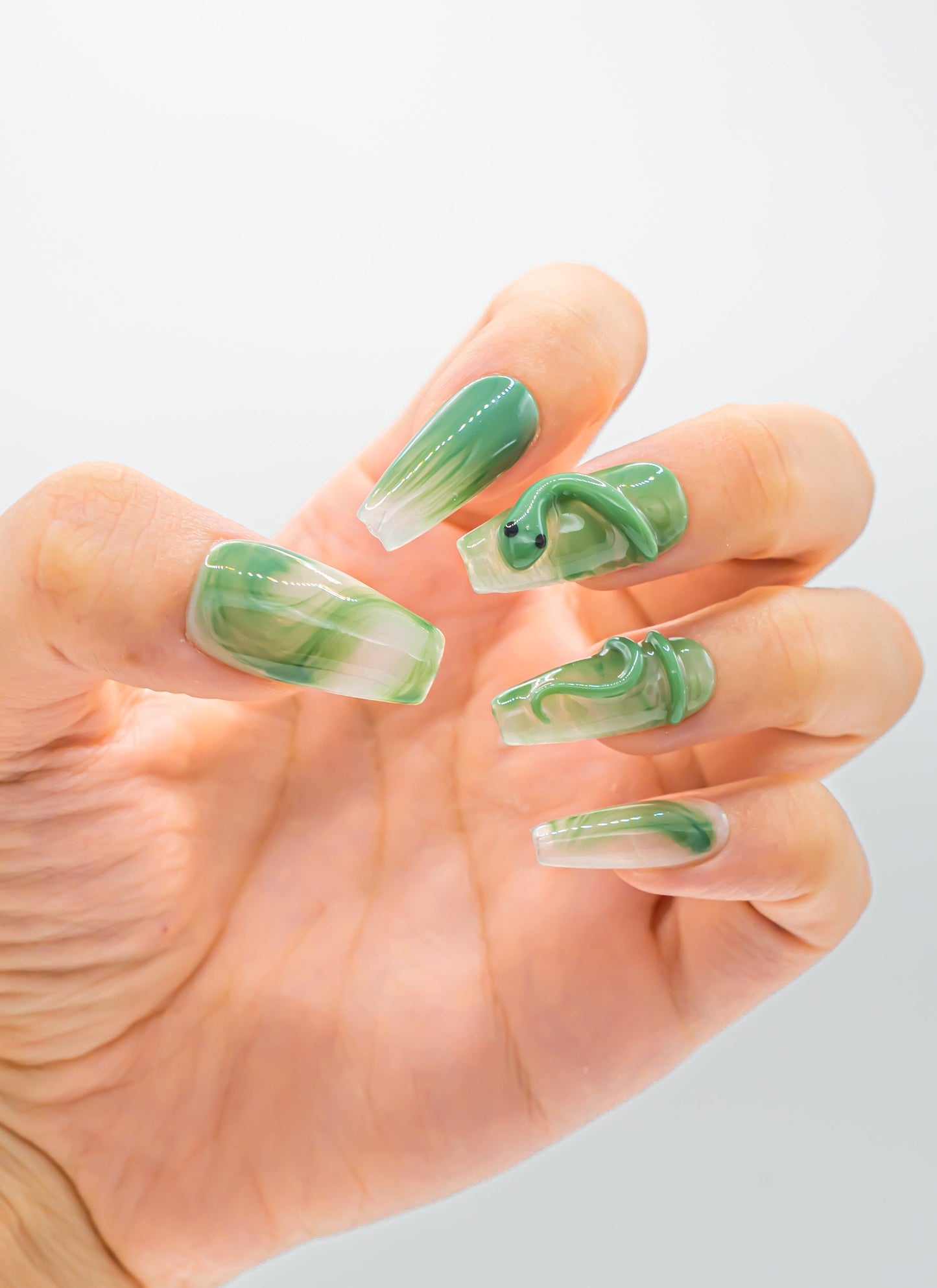 Summer Nails|Marble Green Nails|Snake Nails|Ombre Nails|Halloween Nails|Character Nail|Press on Nail|Press on Nails Halloween